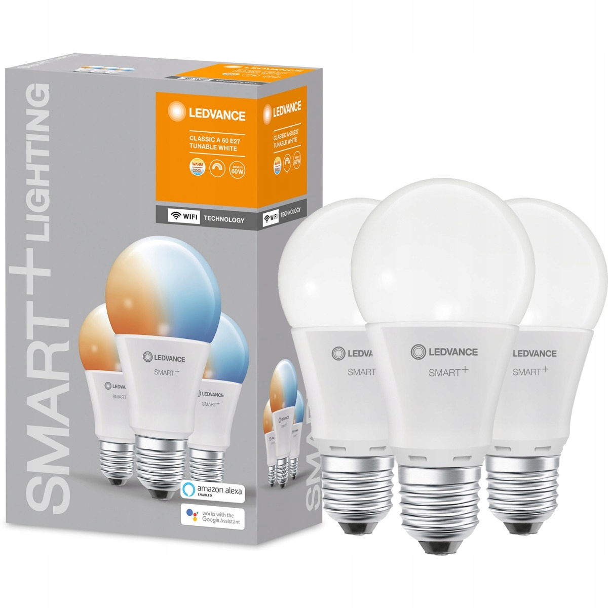 3x Led žárovka Chytrá stmívatelná E27 9W Cct DIM Smart+ WiFi Ledvance