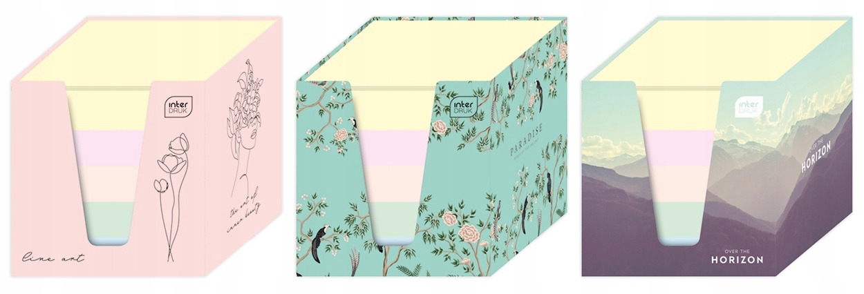 Biurowe KARTECZKI SAMOPRZYLEPNE Kostki Klejone Mini NOTATNIK Pastel 90X90Mm Bohater Inny