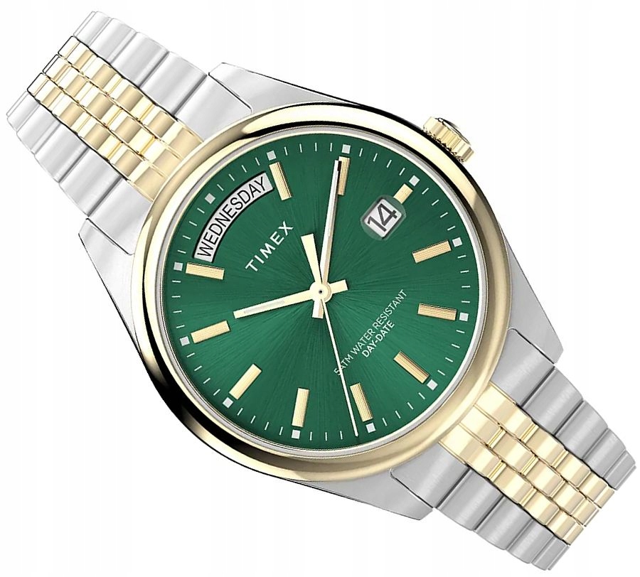 Elegantní A Módní Dámské Hodinky Timex TW2W32100 Data Lupa Zelený Ciferník