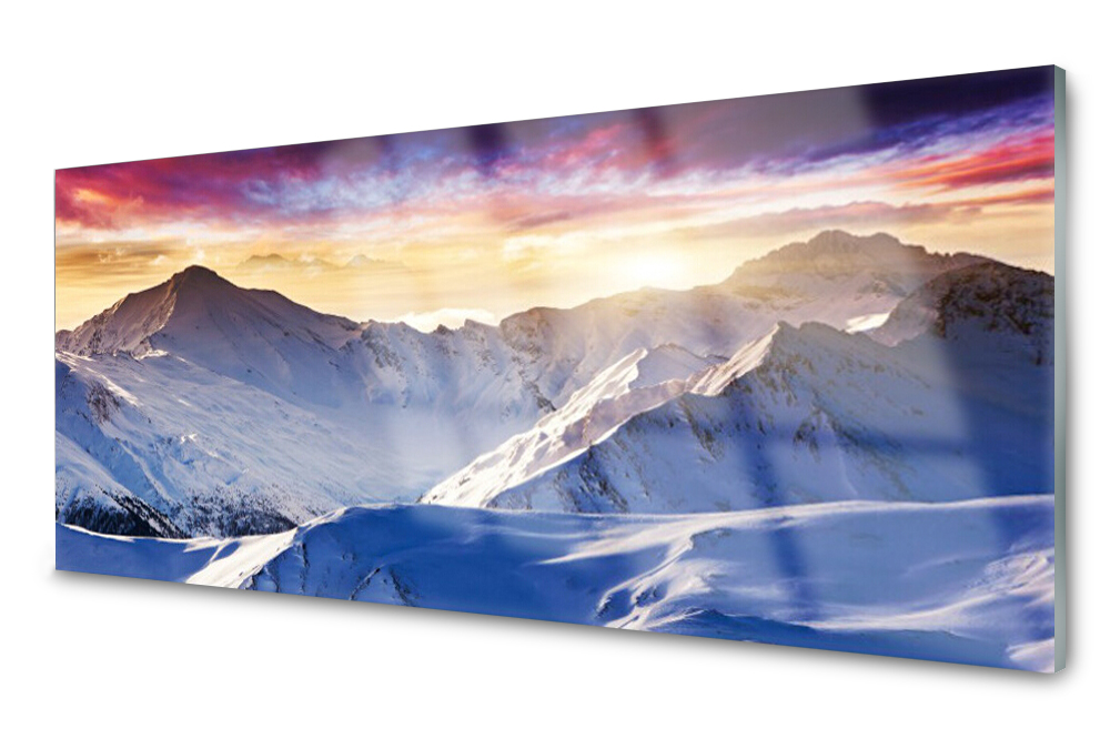

Panel szklany do kuchni Dekor Góry Śnieg 125x50