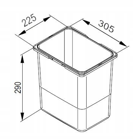Wiadro śmieci odpady REJS 15l z uchwytami grafit Marka Rejs