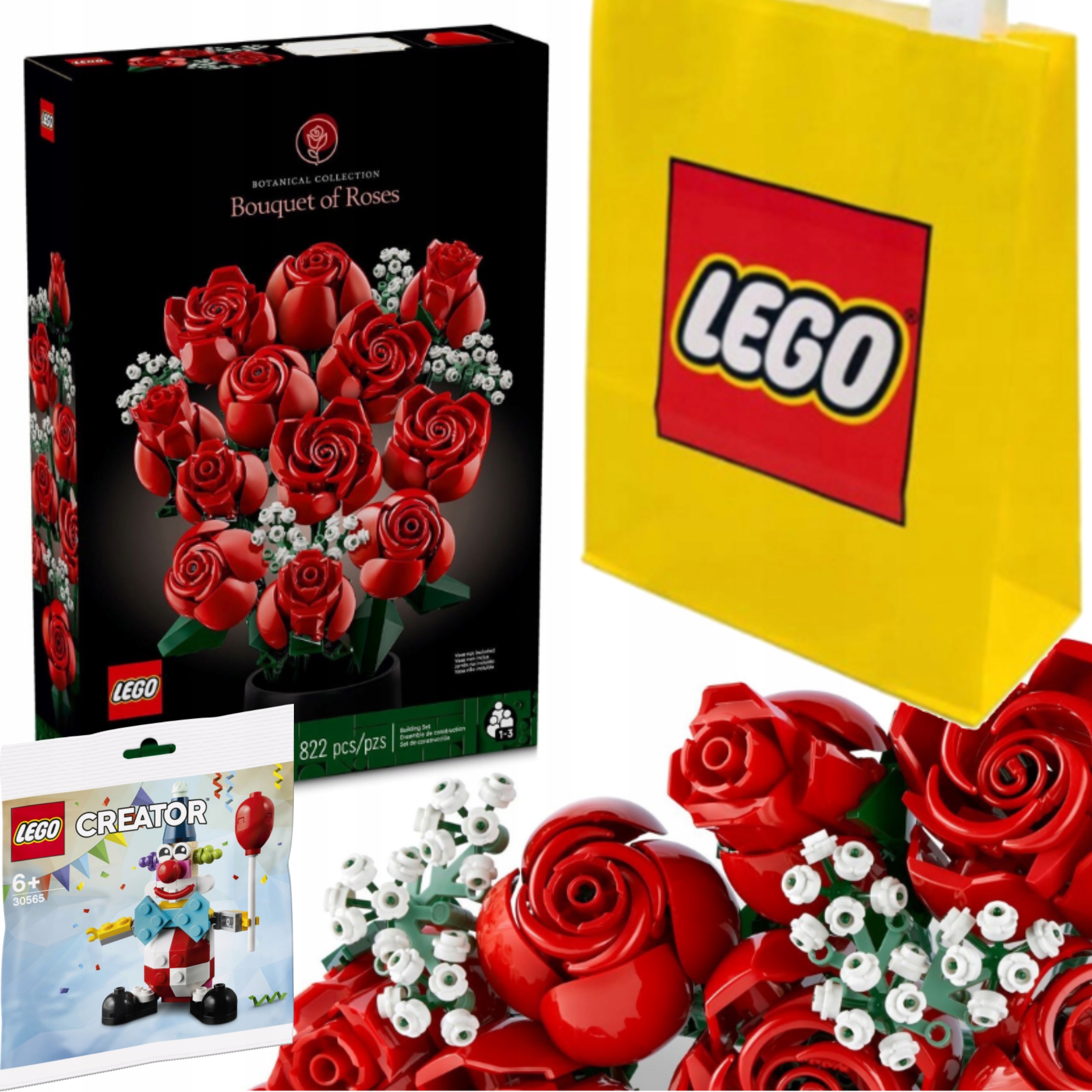 Lego Kytice Růží 10328 Valentýnský dárek Pro Ni Ikony Růží Taška +30565