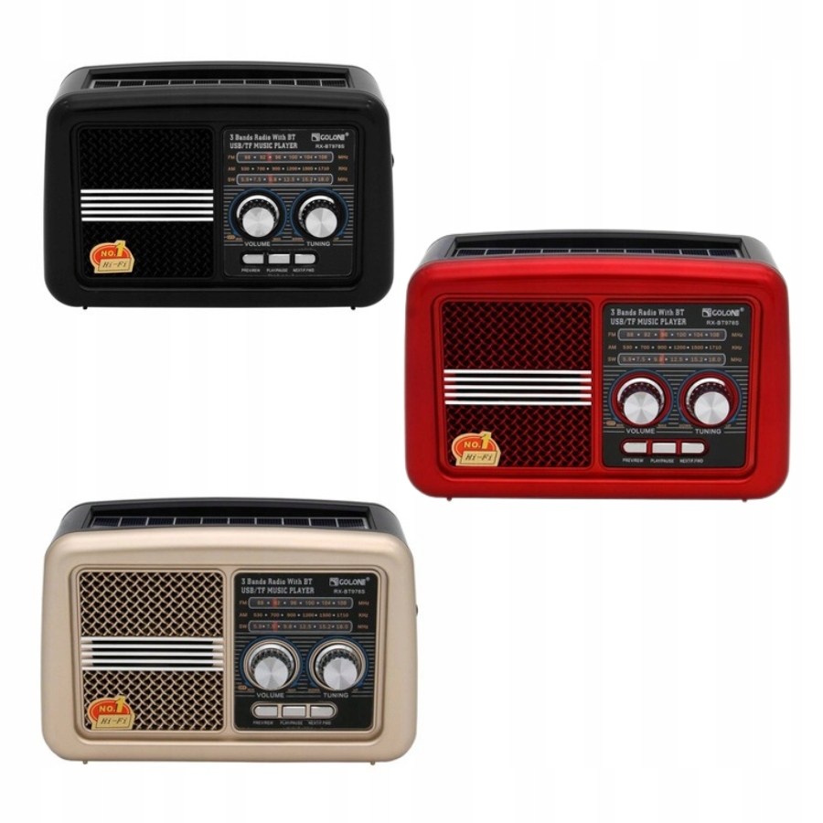 Radio sieciowo-bateryjne AM, FM, SW mULTIBIG MOCNY X-BASS Solar Marka inna