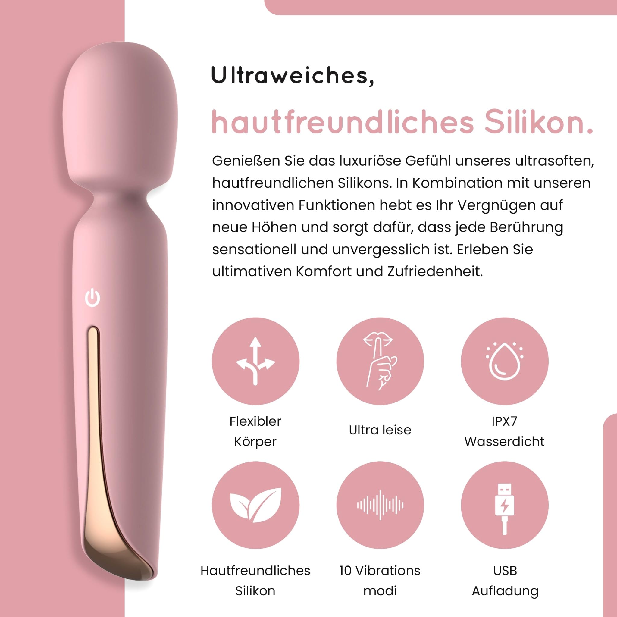 MAGIC WAND Dla Kobiet Silny Klitoris Stymulator Cichy Wibrator Sex Zabawka — miniatura 3