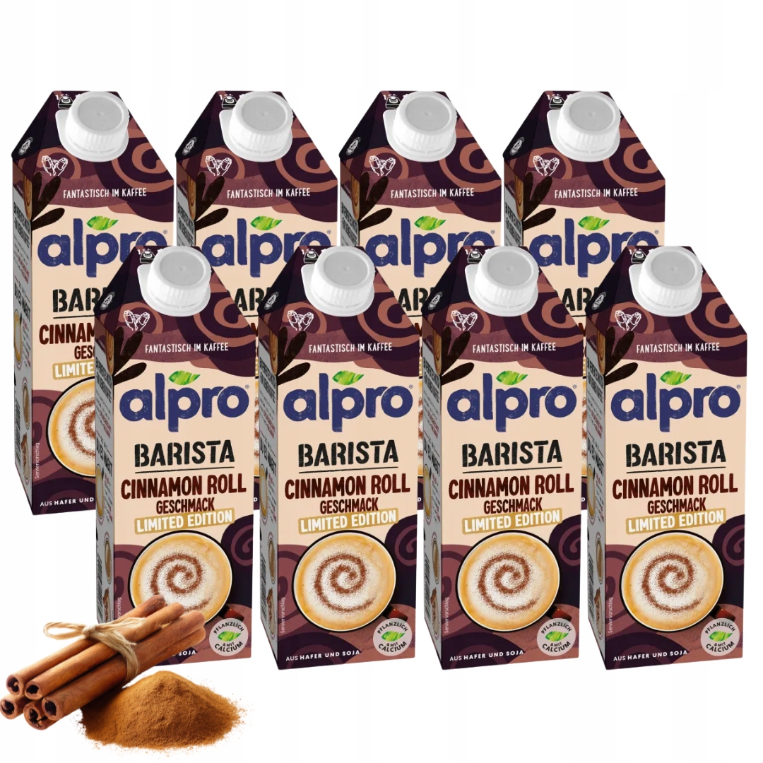 Alpro Barista Ovesno-sójový nápoj s příchutí skořicové buchty 8 x 750 ml
