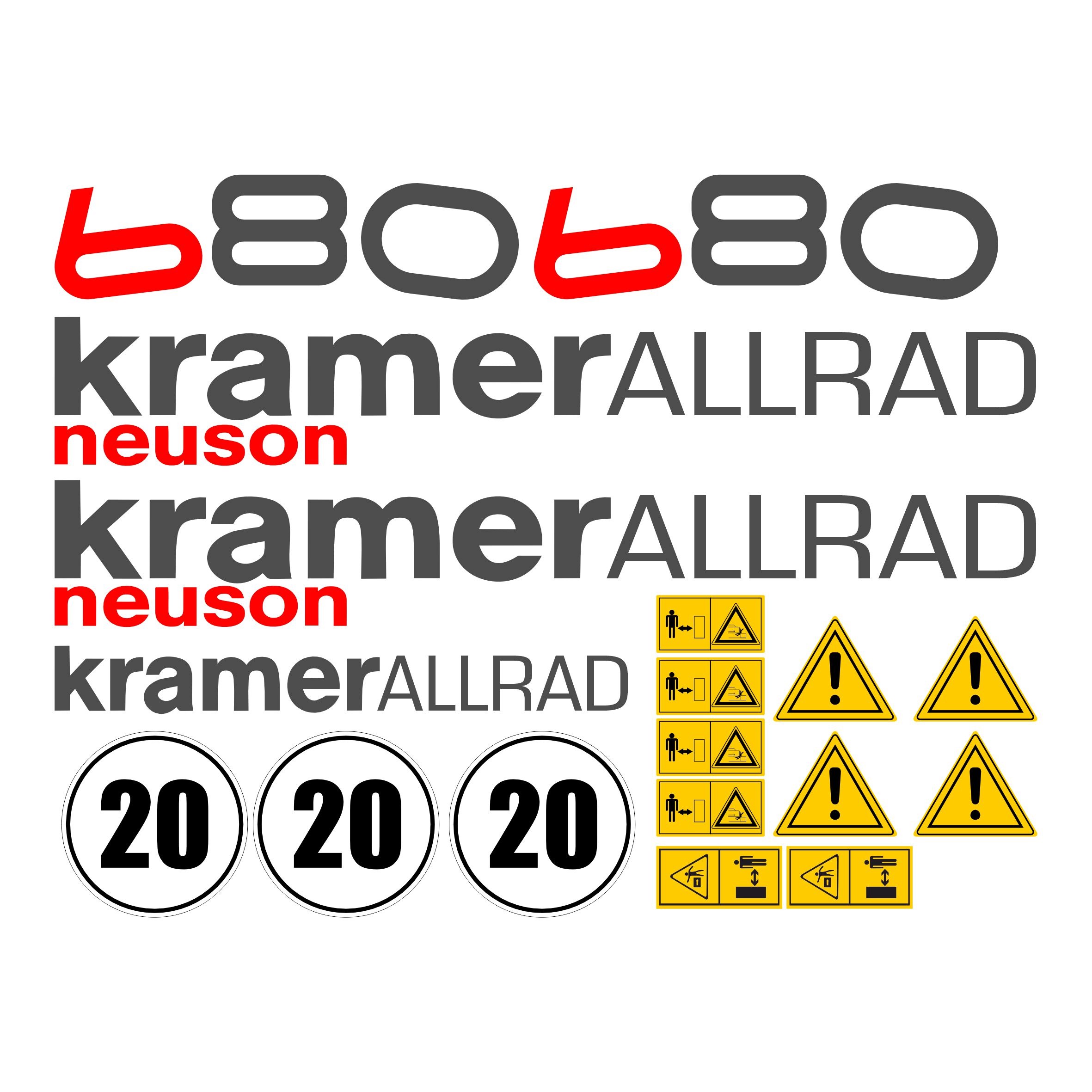 Samolepky Na Stroj Kramer 680 Opravná Sada Kolový Nakladač