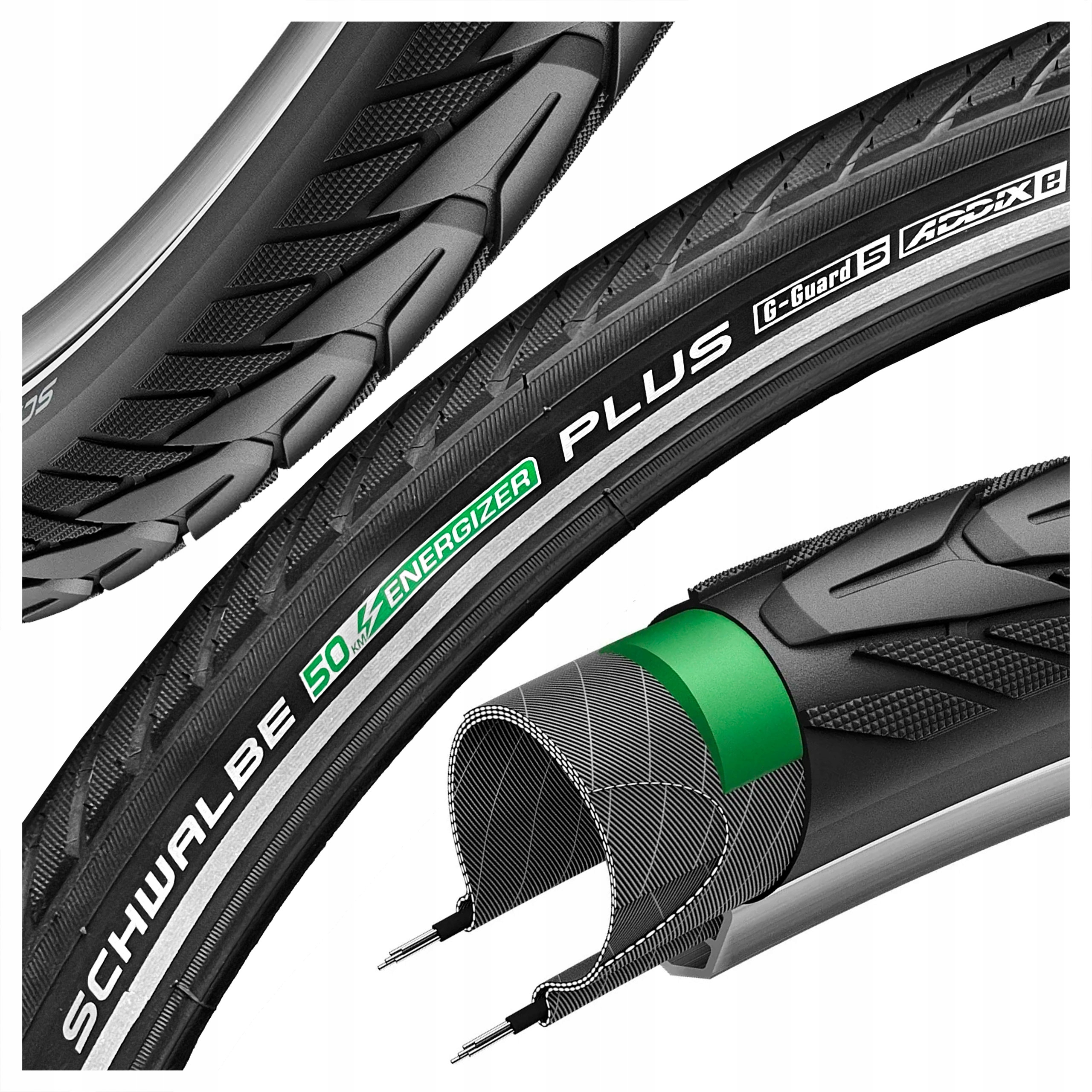 Opona Schwalbe Energizer Plus 28x2,00 50-622 Antyprzebiciowa Odblask E-bike