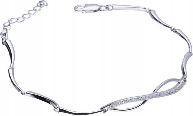 Stříbrný náramek 925 nekonečno zirkony módní design elegantní 20 cm
