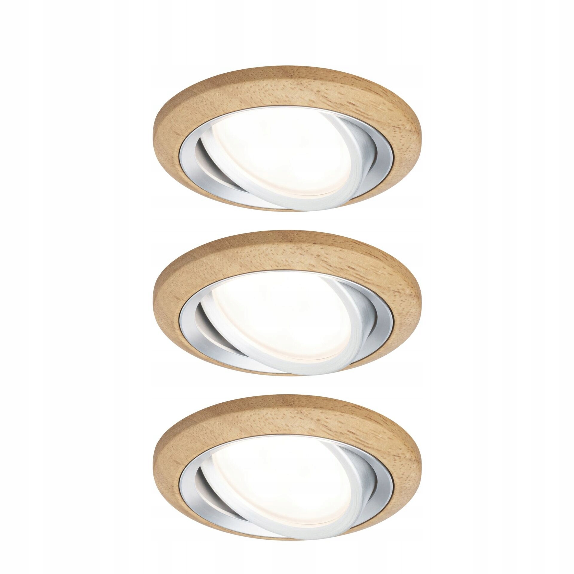 Paulmann Led vestavné svítidlo Lanati sada 3x6W 2700K dub/hliník 84mm