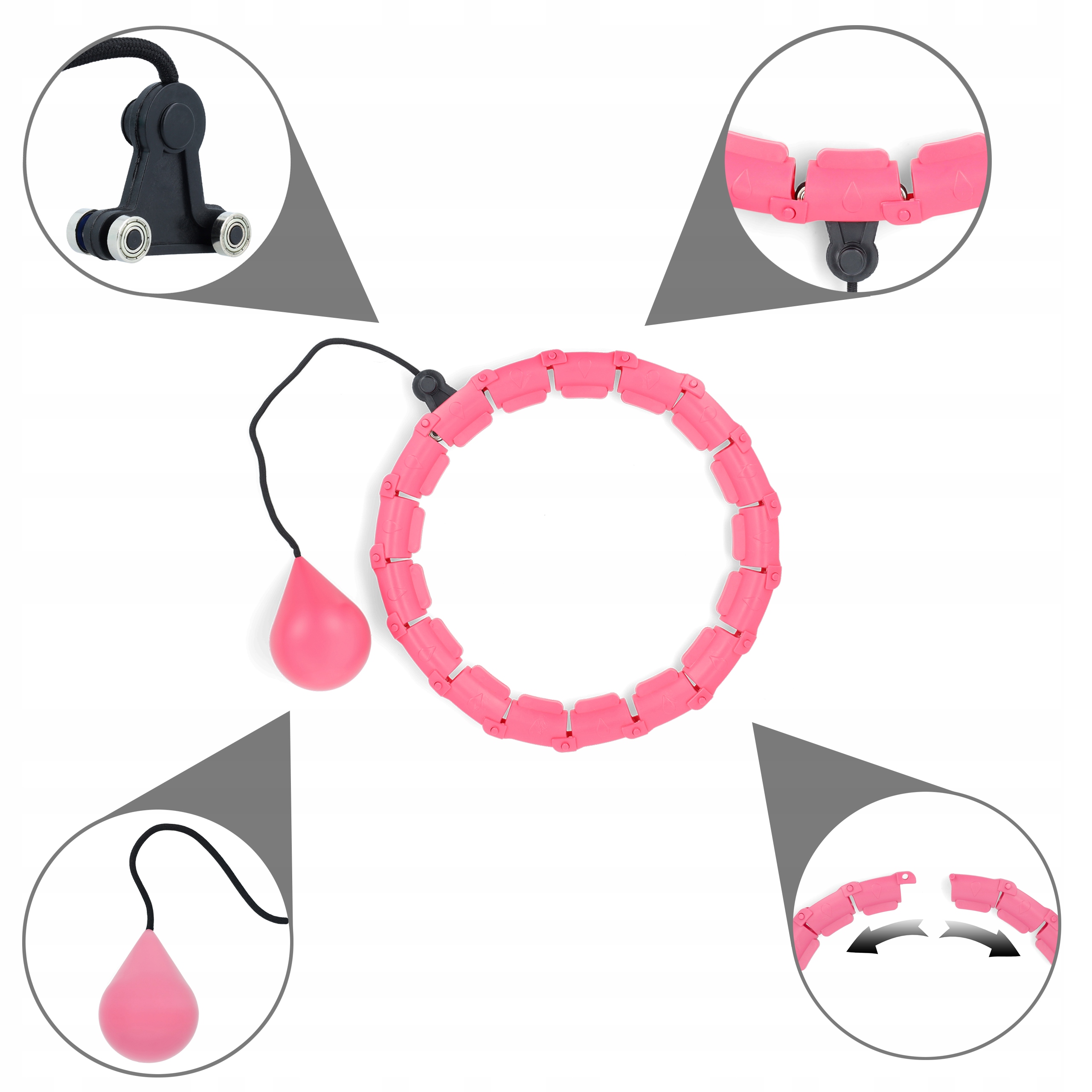 HULA HOP ODCHUDZAJĄCE Z OBCIĄZENIEM OBCIĄŻNIKIEM SMART Z WYPUSTKAMI HULAHOP Marka inna