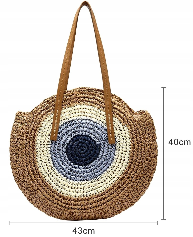 Torebka lato boho torba okrągła słomiana klasyczna Model 3054336507099