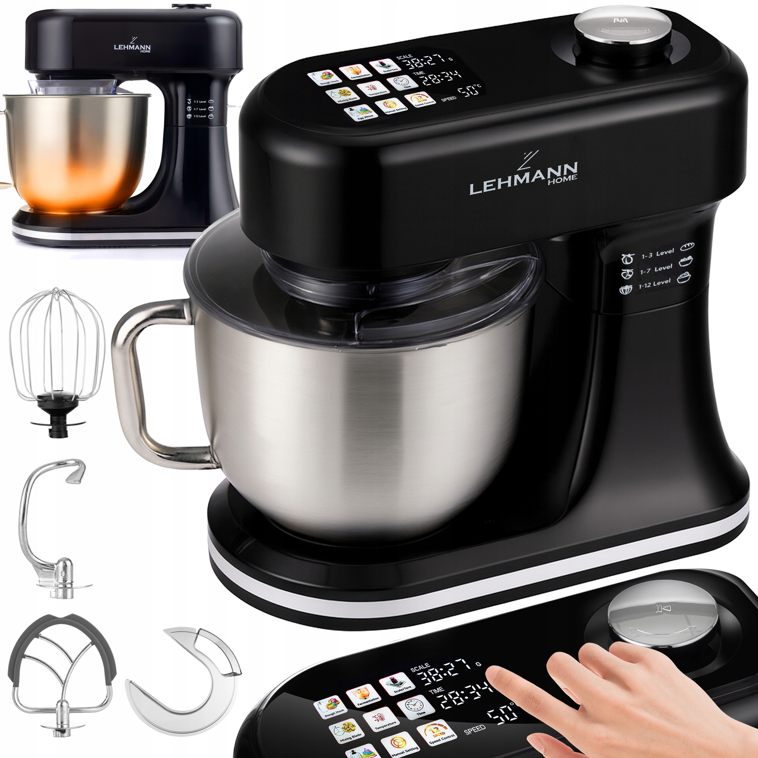 Planetární Kuchyňský Mixér S Váhou, Vyhřívaná Mísa Na 45 °C, Led Panel