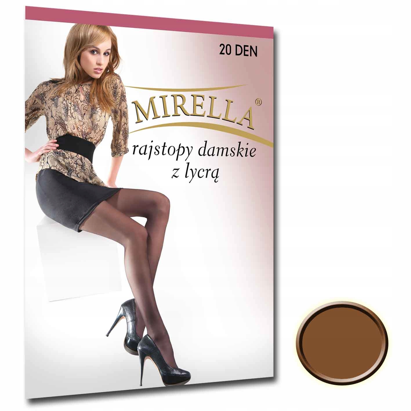

Mirella Rajstopy damskie Lycra 20 den 2 Bronzo
