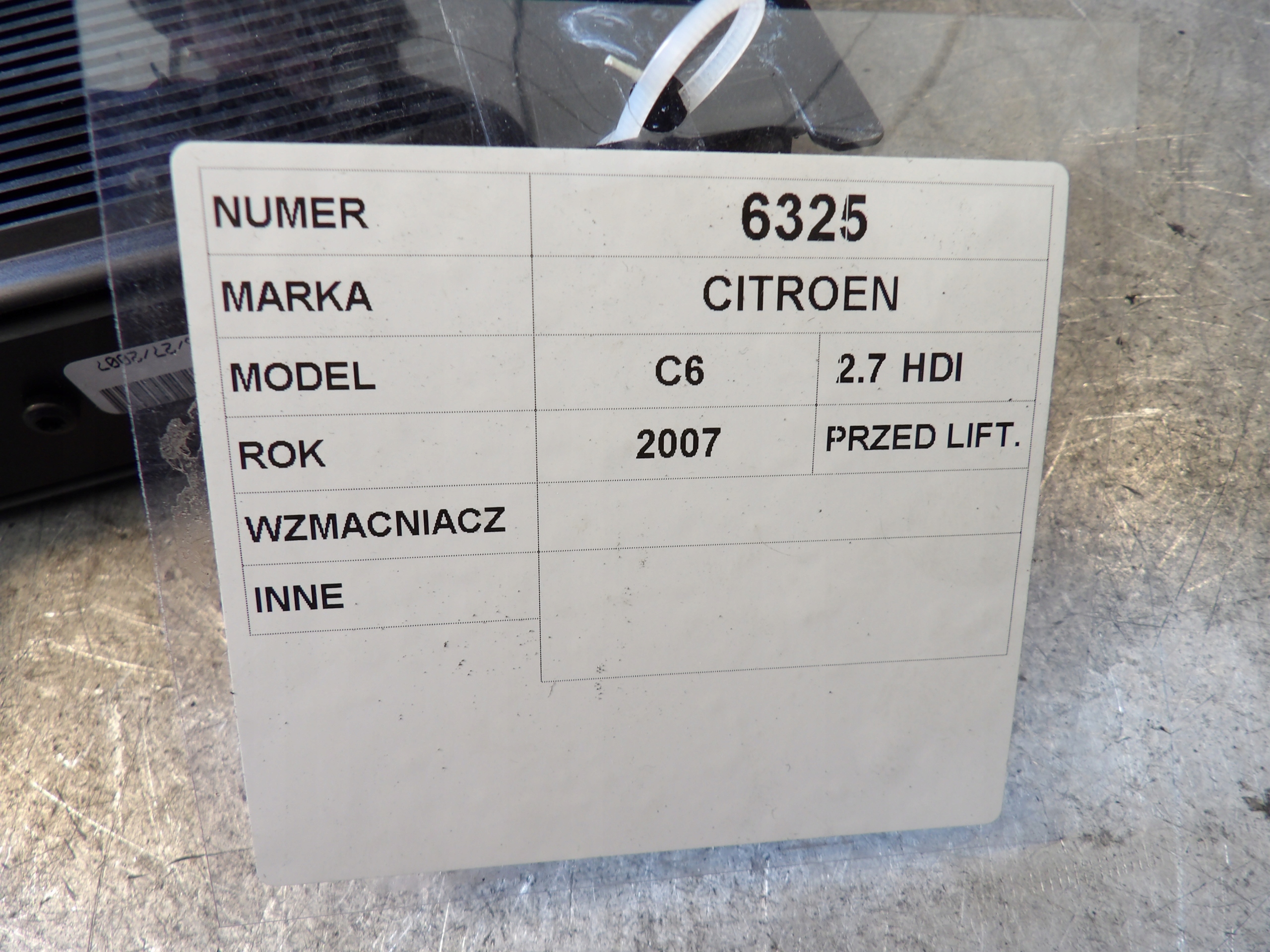 Citroen C6 amplifier radia 9662695480 JBL
