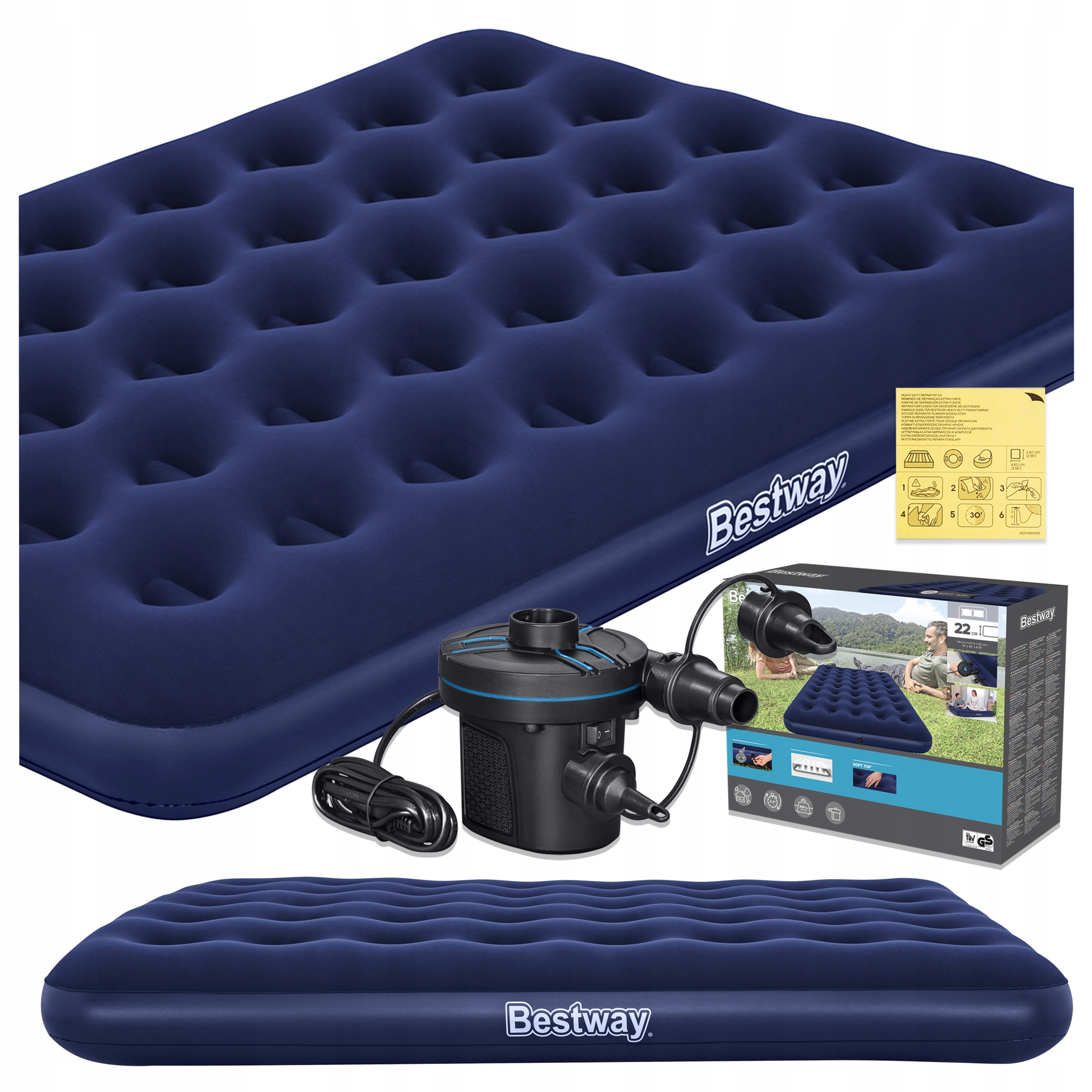 Matrace Nafukovací Dvoulůžková S Pumpičkou 191x137x22 CM Matrix Bestway 67287