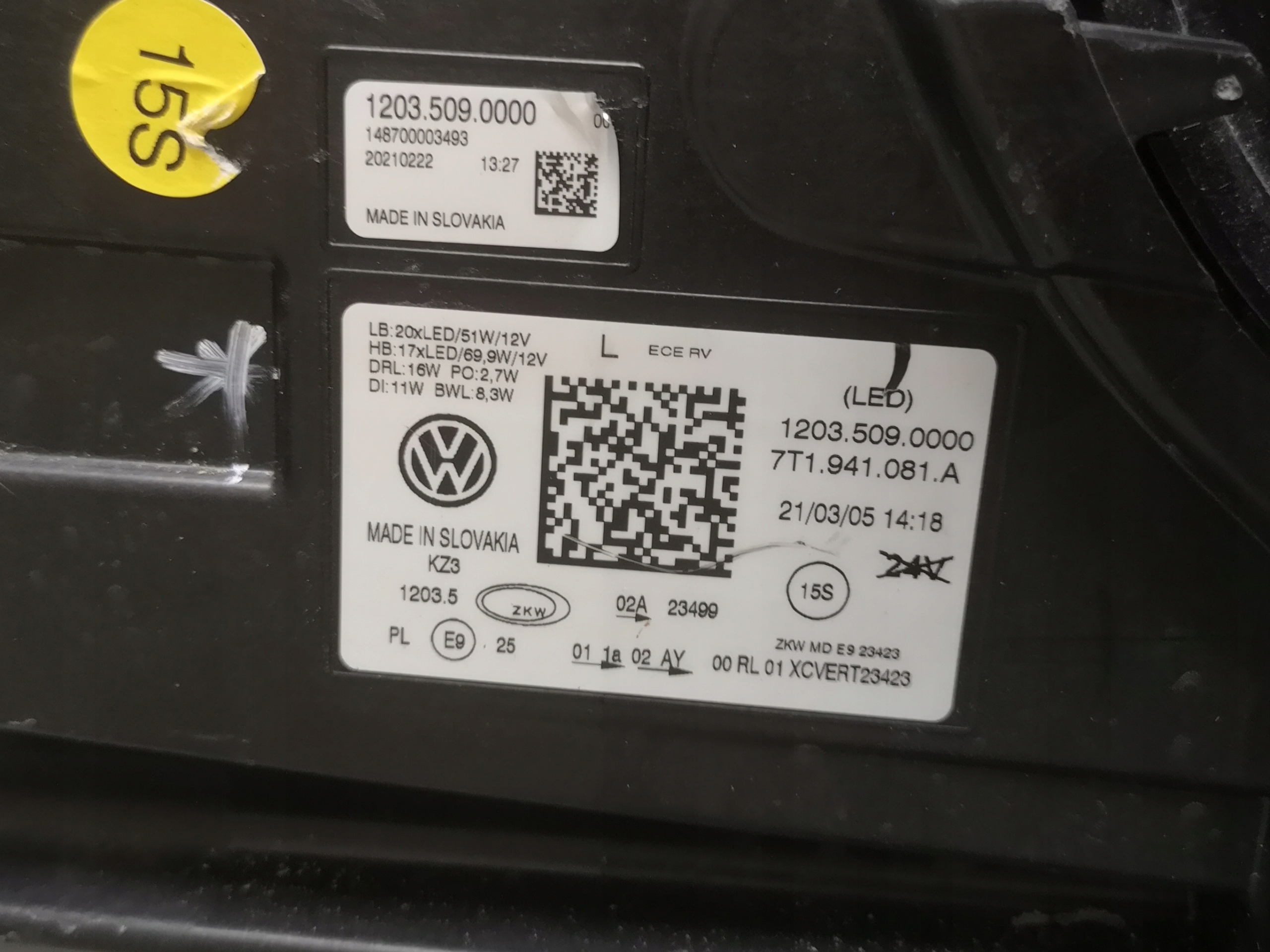 vw T7 MULTIVAN фара левая full led 7T1941081A
