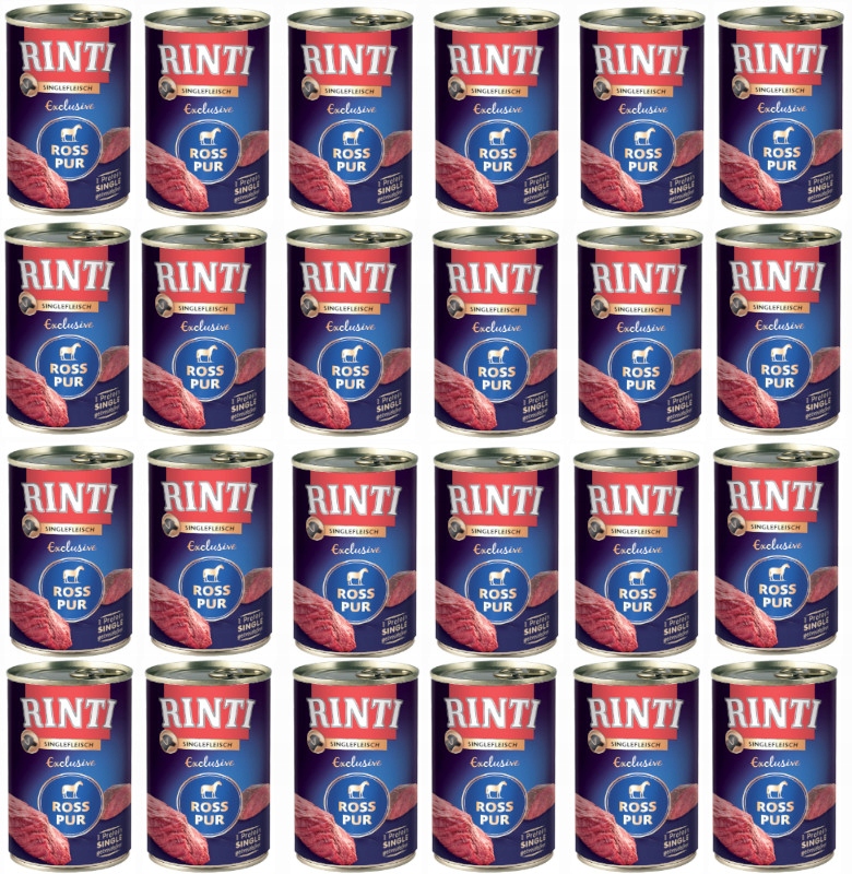 Rinti Singlefleisch Exclusive Zestaw 24 x Konina puszka 400G dla psa