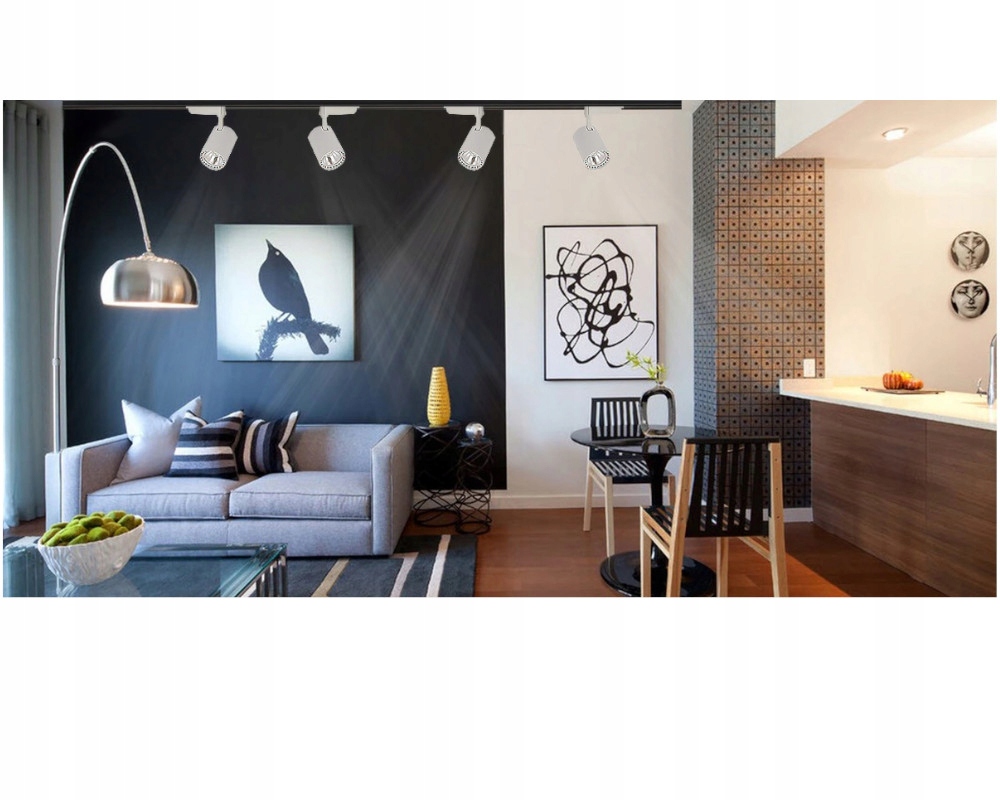 4xOŚWIETLENIE SZYNOWE REFLEKTOR BIAŁY +ŻARÓWKA Napięcie (V) 230V