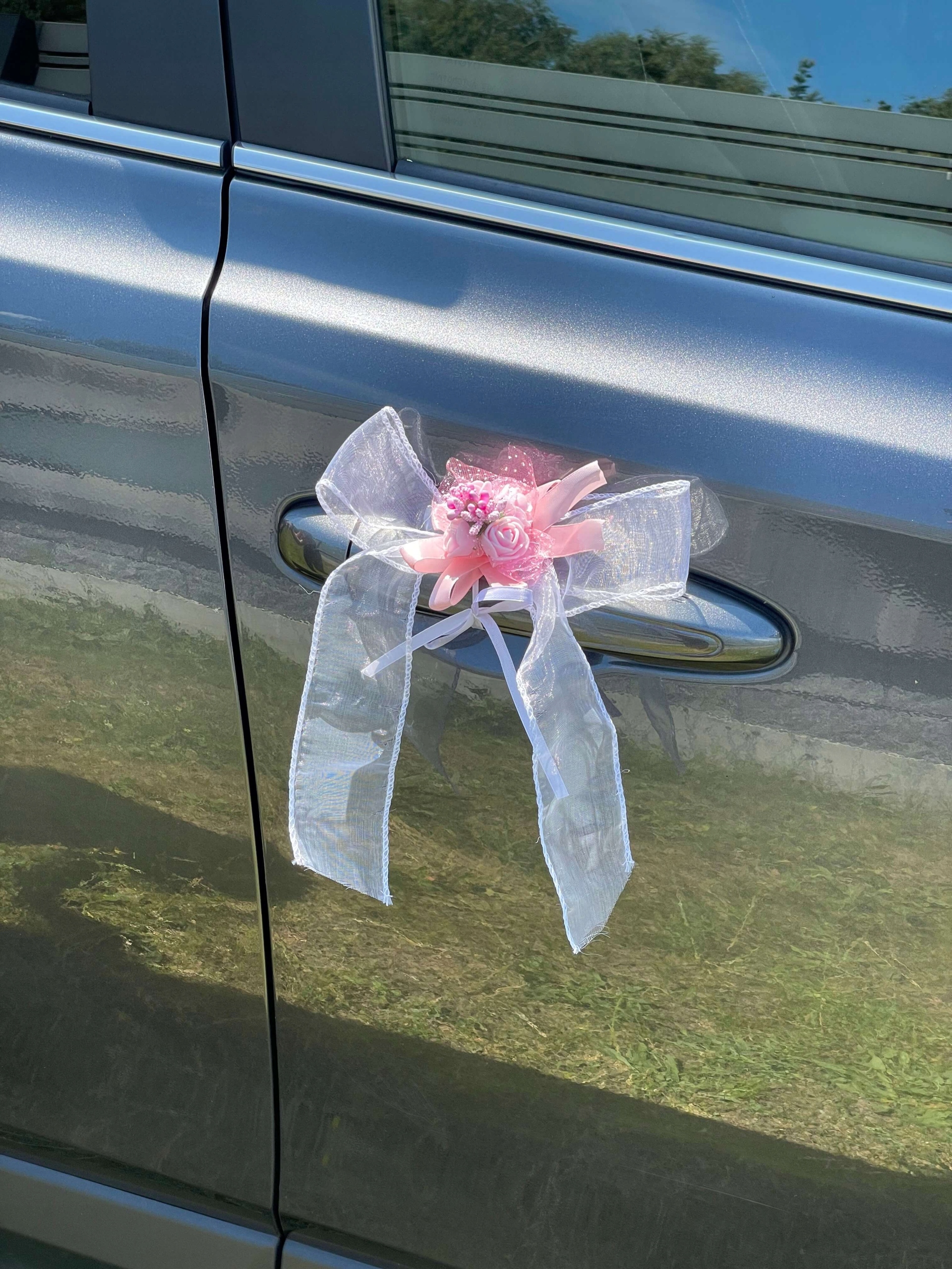 Kokarda dekoracja samochodu / krzeseł ślub róż Kolor dominujący róże i fiolety