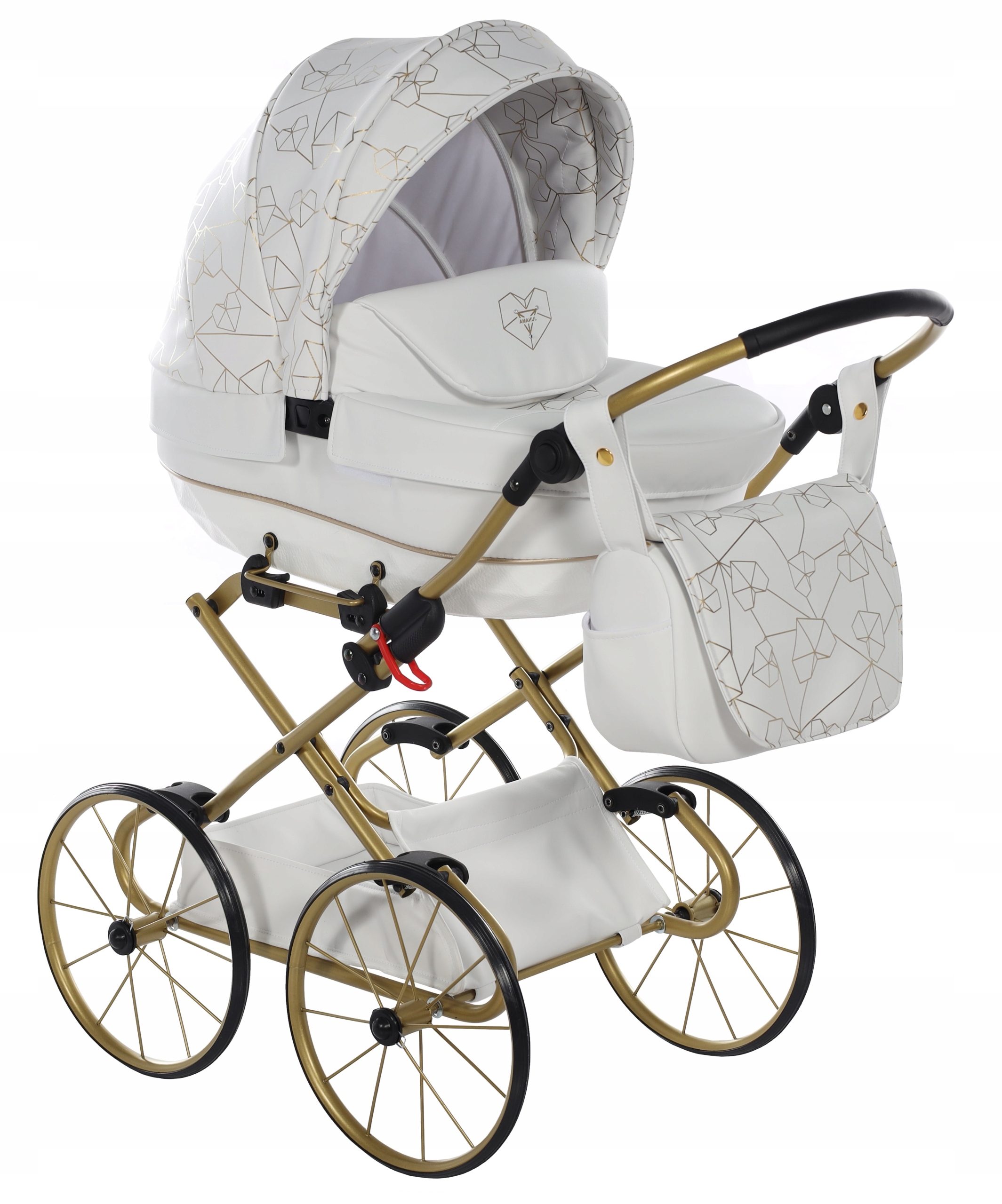 JUNAMA Heart Mini wózek dla lalek składany styl retro Polski Rodzaj głęboki