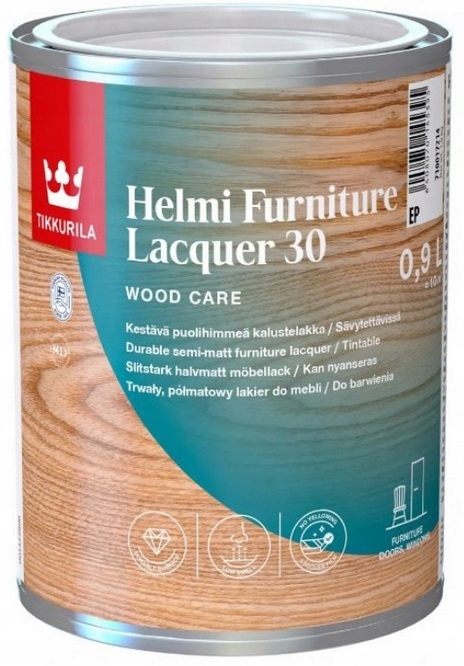 Tikkurila Helmi Furniture Lacquer Semi Matt 30 Lakier Do Mebli Półmat 0.9L