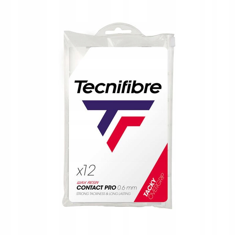 Vrchní obaly Tecnifibre Contact Pro Overgrip Bílé 0,60 mm 12 ks