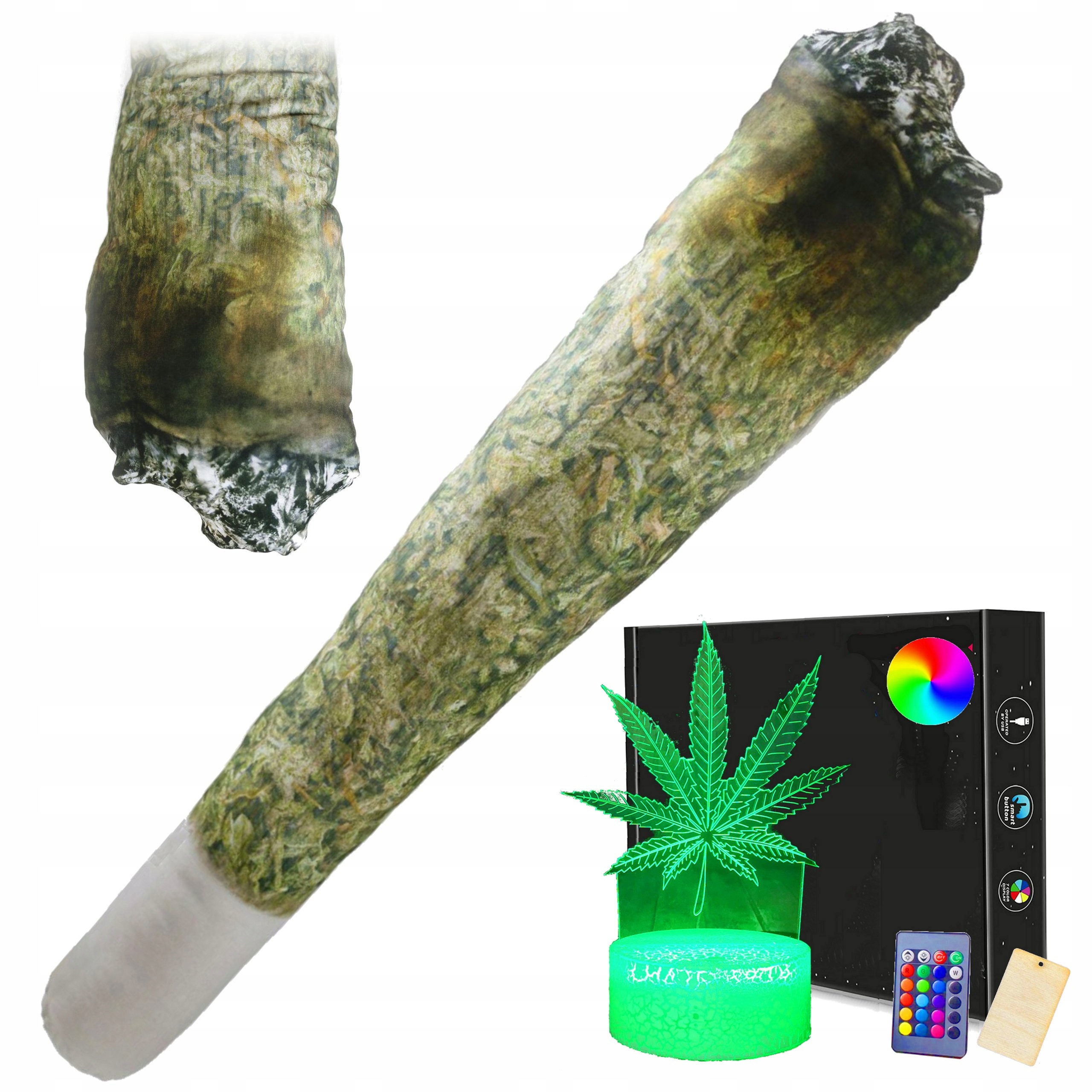 Darček K Narodeninám Vankúš Joint 3D Led Lampička Ganja Thc Cbd