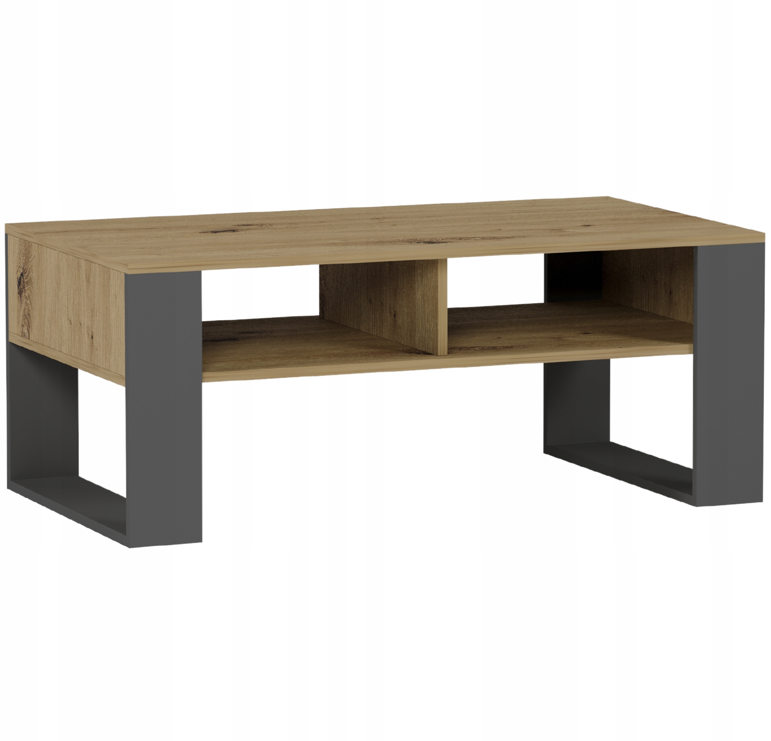 Meble Stolik kawowy ława półka 90x58x55cm PL A-6 ARTISAN MIX ANTRACYT