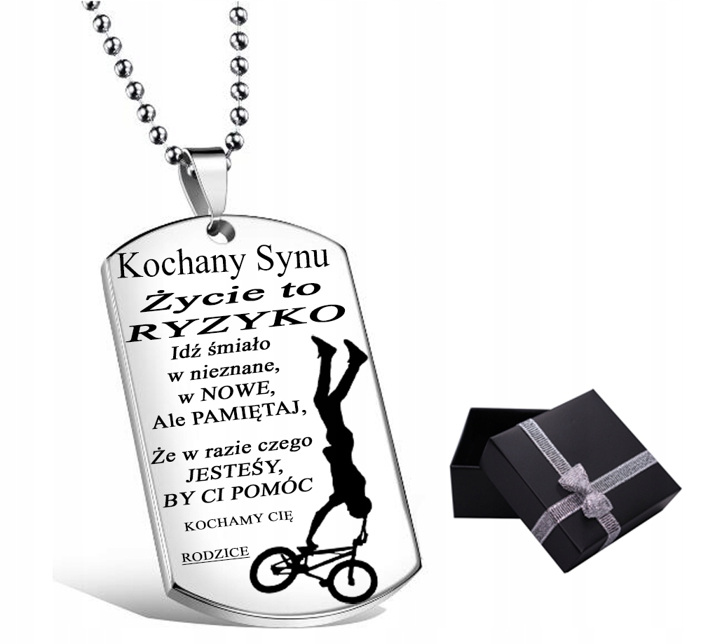 NASZYJNIK DLA SYNA NIEŚMIERTELNIK PREZENT GRAWER