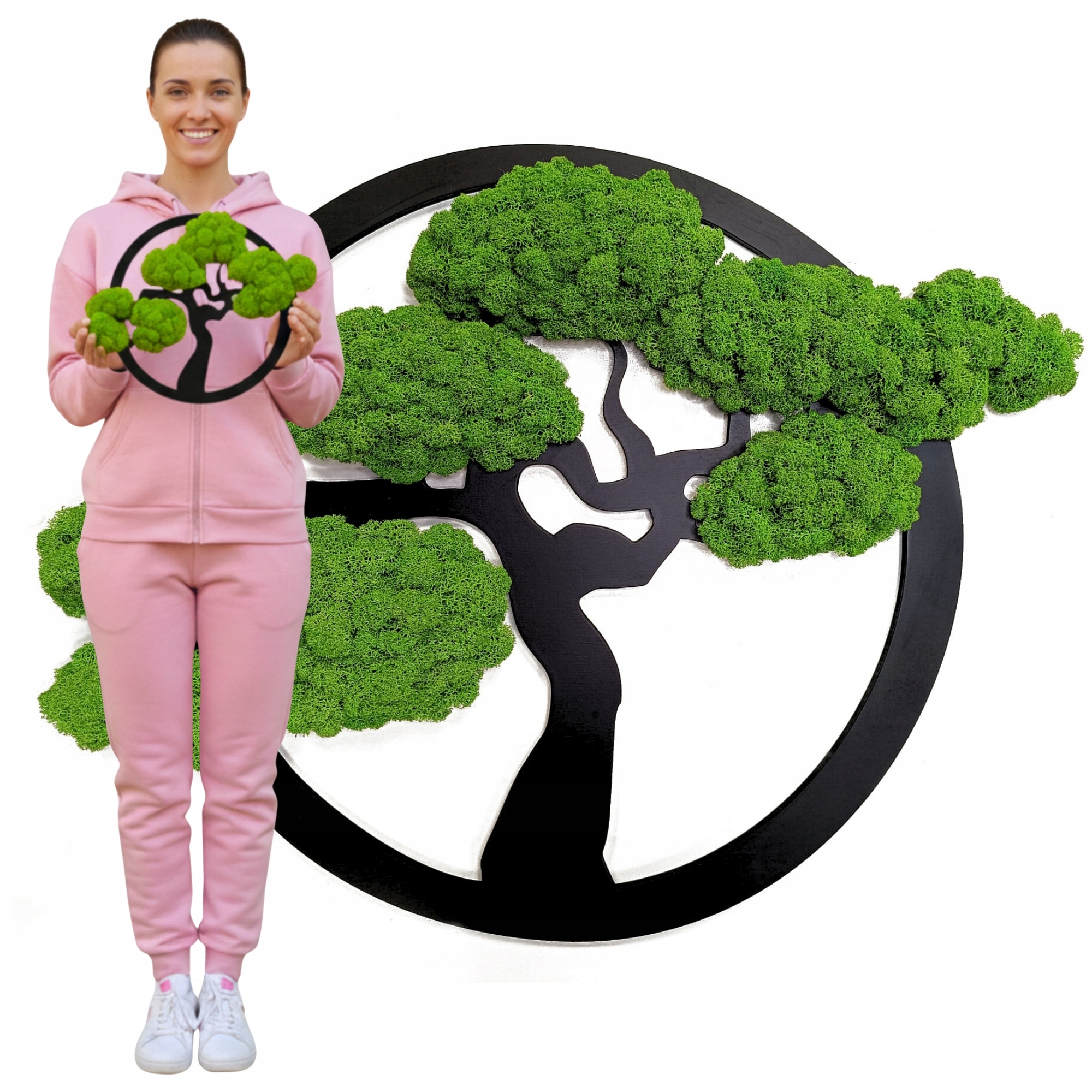 Obraz Z Mechu mech chrobotek Živý Stromek Bonsai na zeď Ozdoba Dekorace