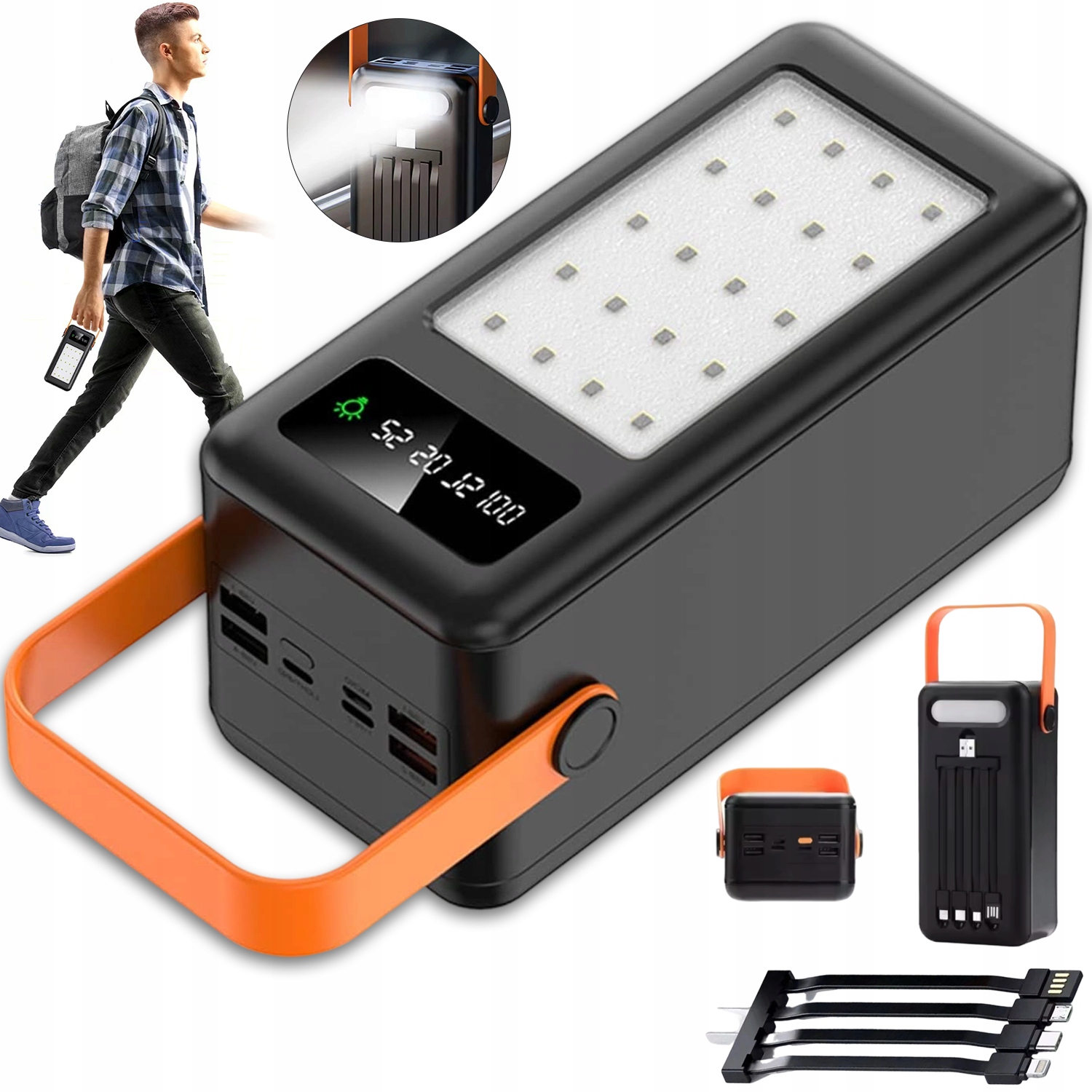 Power Bank 50000mAh 66W Pd Kompaktowy Równoczesne Ładowanie 6 Urządzeń