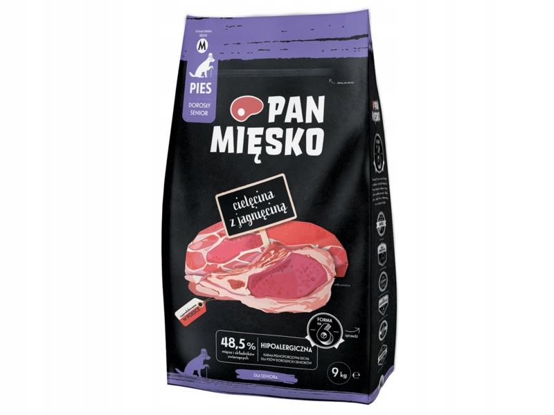 Karma dla psa Pan Mięsko Cielęcina z jagnięciną M 9 kg
