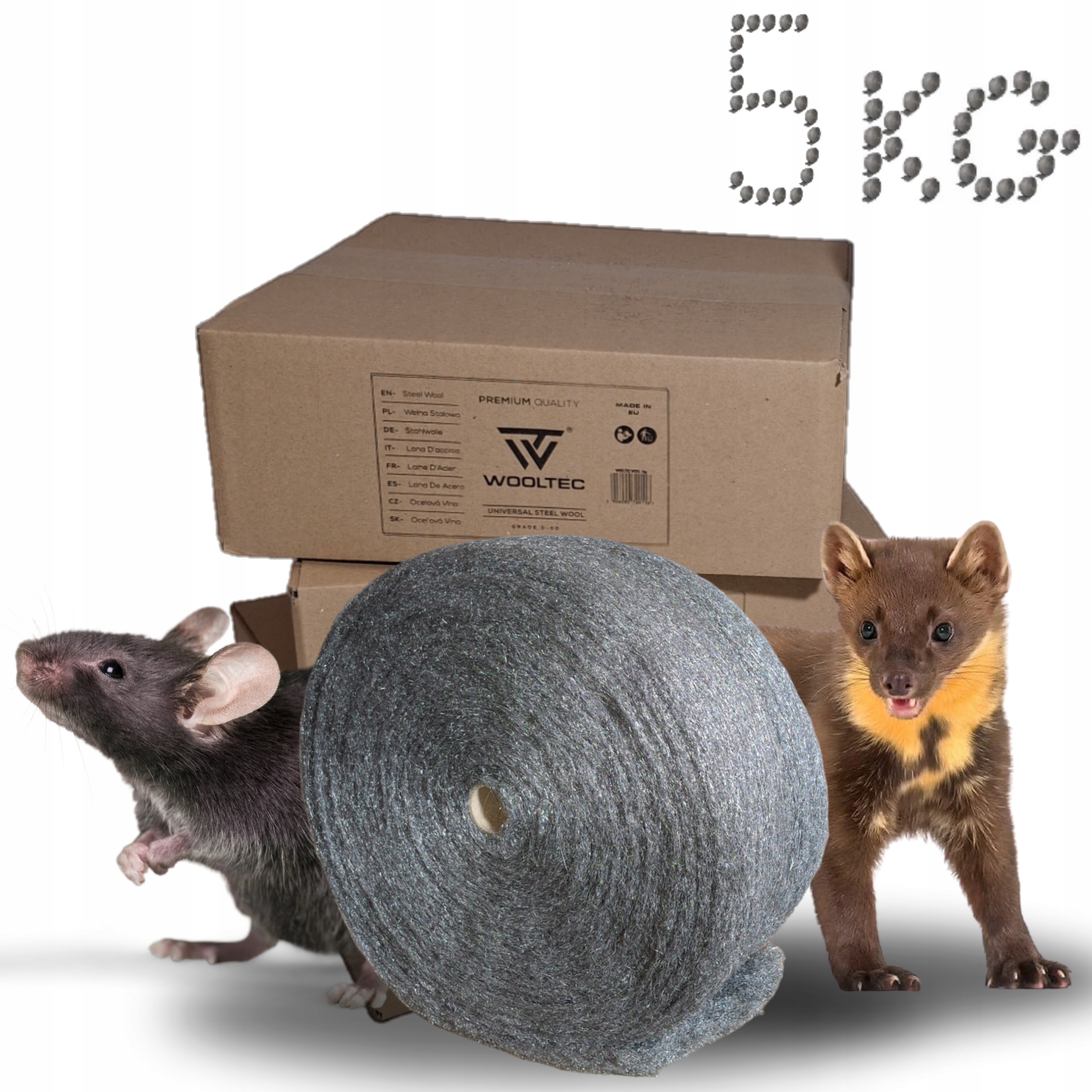 Wełna Stalowa 5kg Skuteczna Ochrona Przed Gryzoniami, Myszami i Kunami