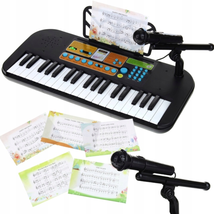 ORGANKI PIANINKO KEYBOARD PIANINO DLA DZIECI NUTY+ MIKROFON