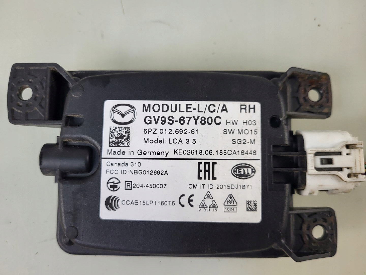 MAZDA 6 III GL GJ KOMBI RADAR Sensor SENSOR rechts heck GV9S-67Y80C