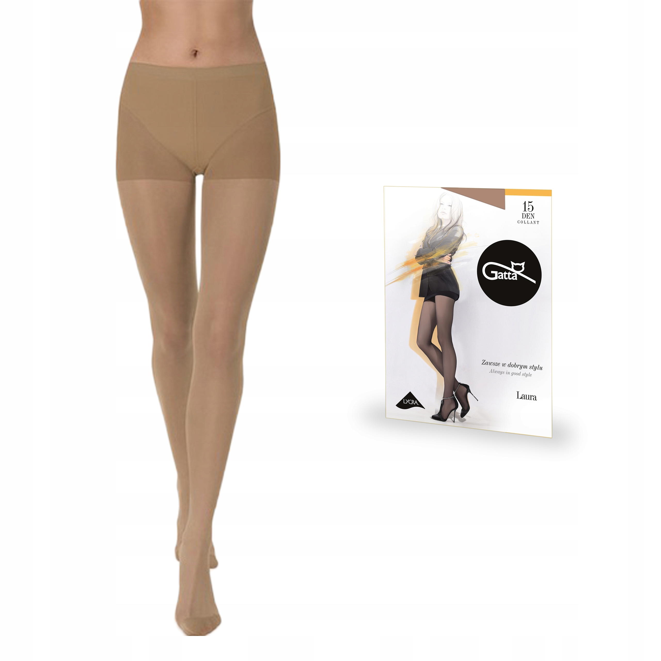 

Rajstopy Gatta Laura 15 den lycra, Latte 5-XL
