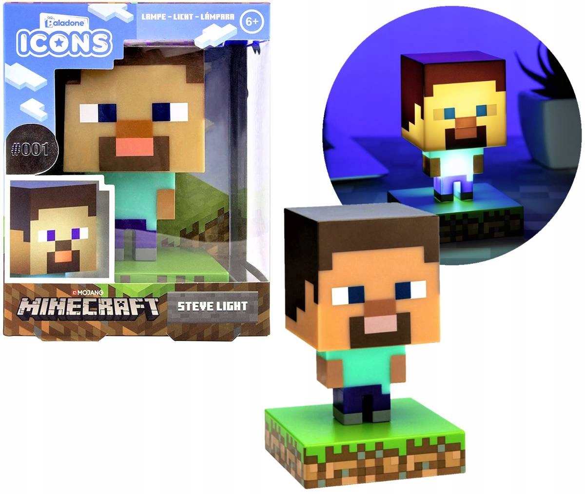 

Lampka nocna biurkowa Minecraft Steve Icon Light