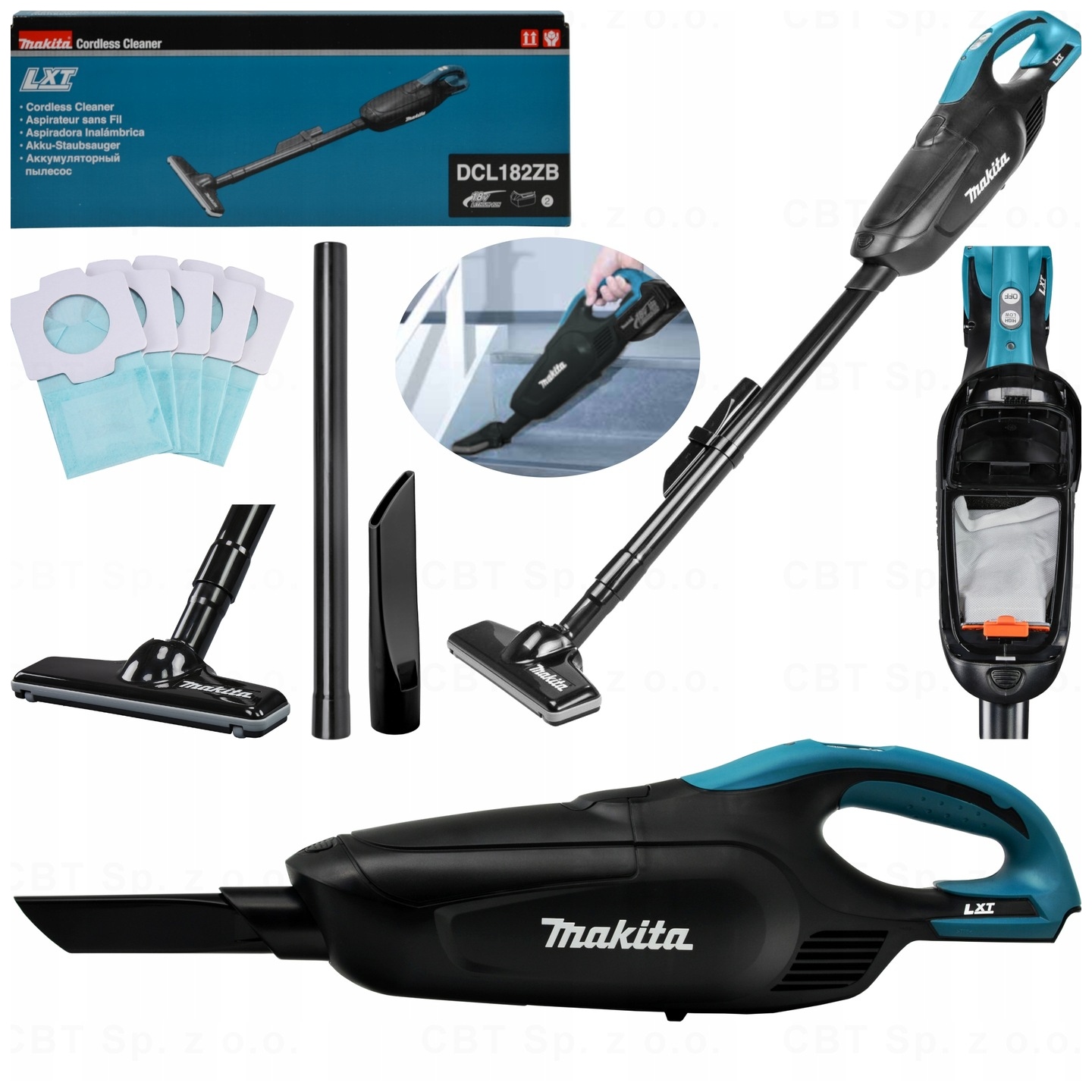 Tyčový Vysavač Silný 2-stupňový Černý Makita