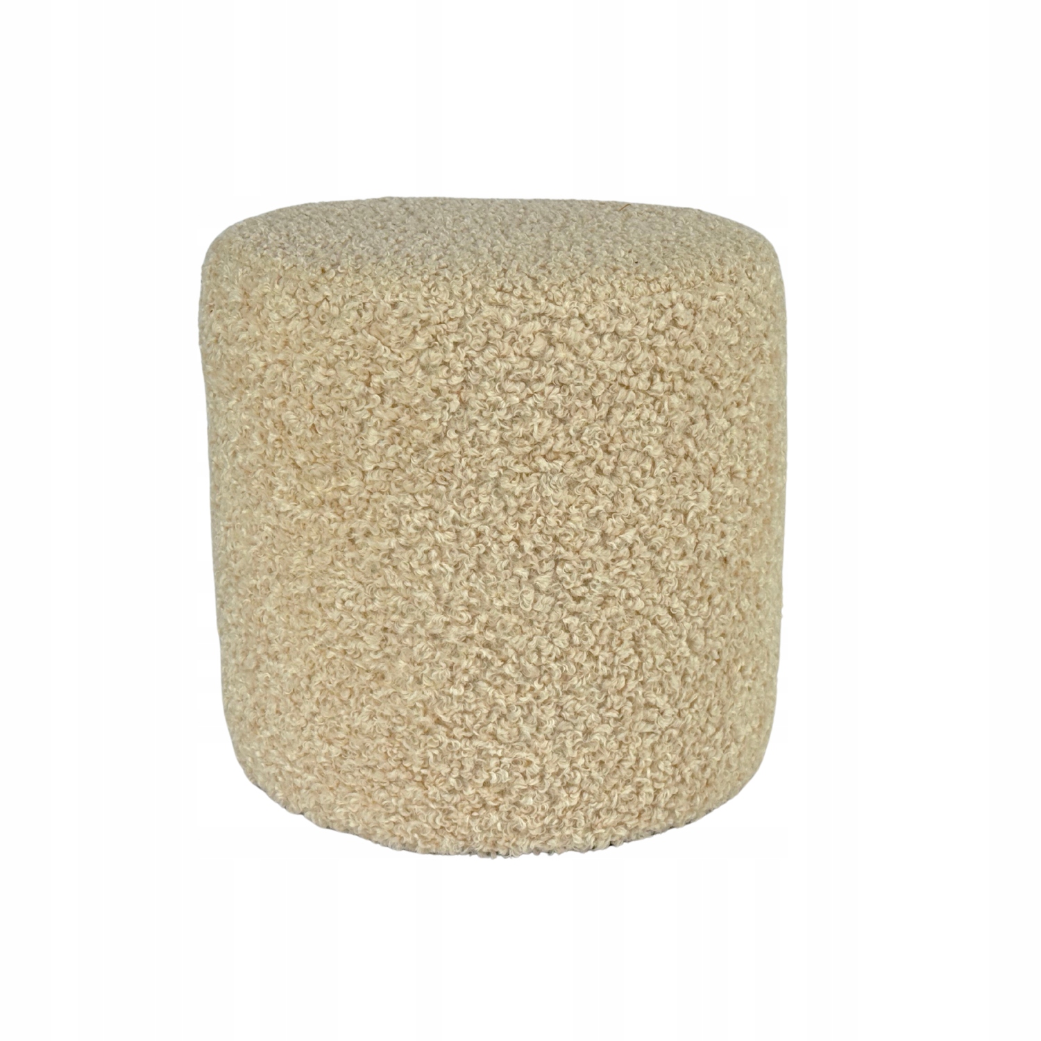 Taburet kulatá rolf teddy bouclé beránek béžová barva