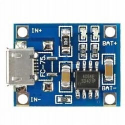 

Ładowarka akumulatorów Li-ion TP4056 micro Usb