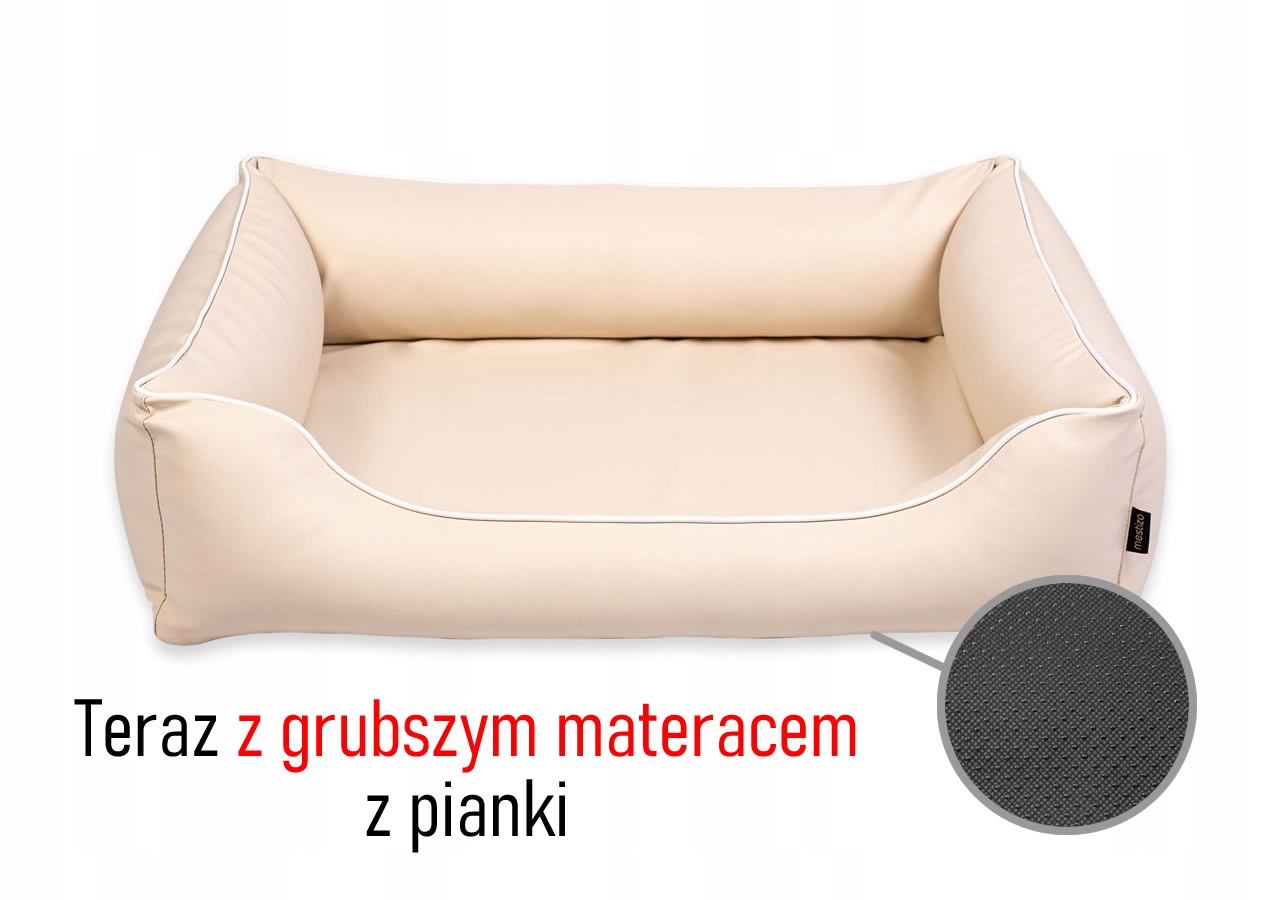 Praktický pelíšek pro psa z ekokůže, pohovka 100x75, pěna, 5 cm, rozebíratelná