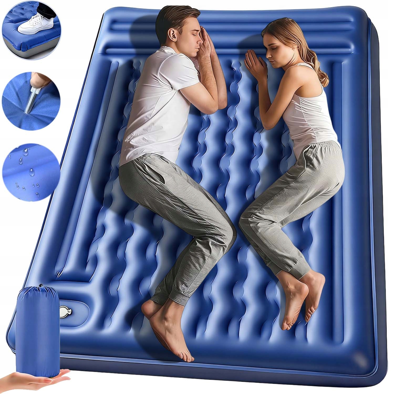 Matrace Samonafukovací Turistická Nafukovací Pumpa Obal Silný 200 X 140 CM