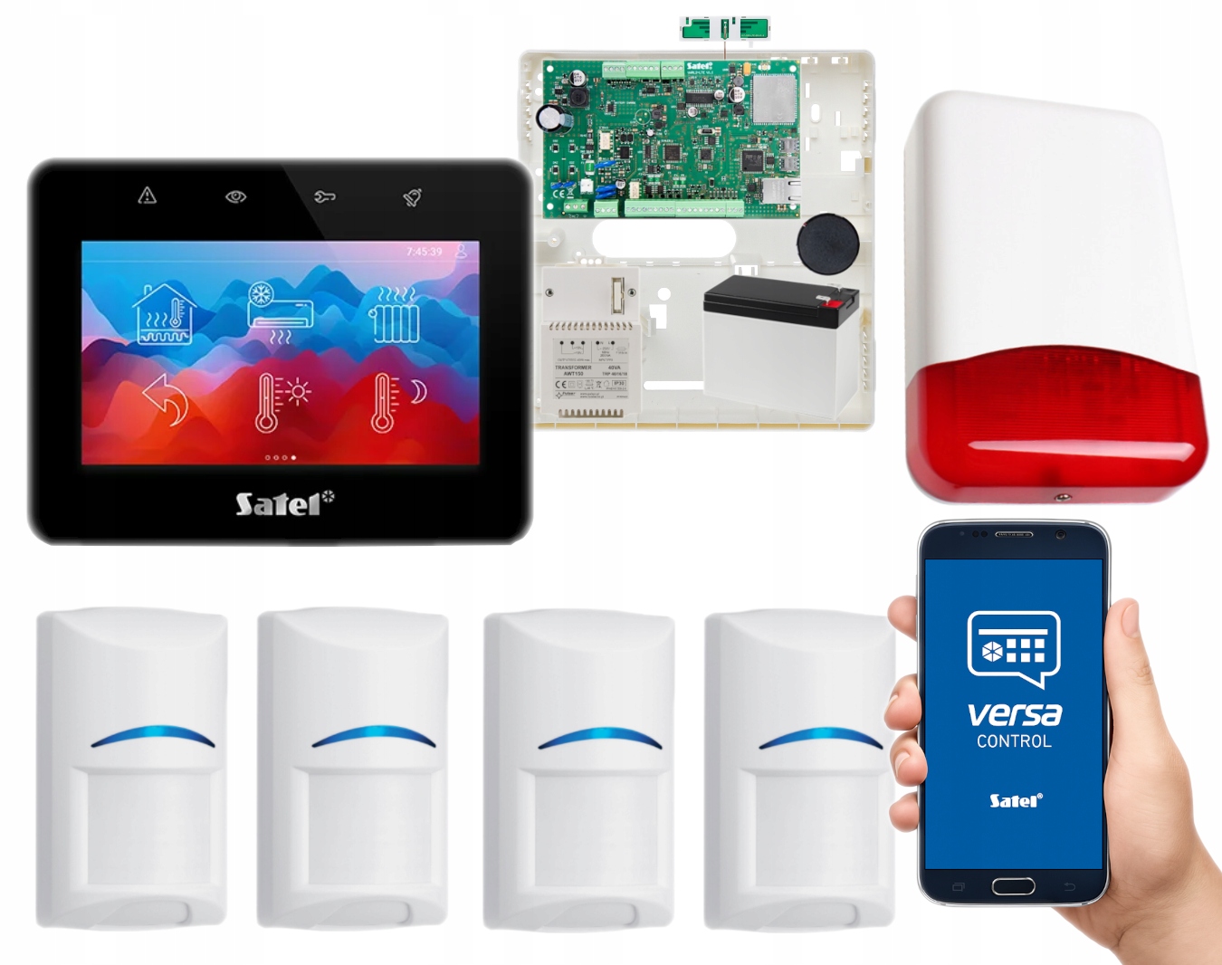System Alarmowy Satel Versa Plus Lte Gsm Sms Dotyk 4 Czujki Bosch Aplikacja
