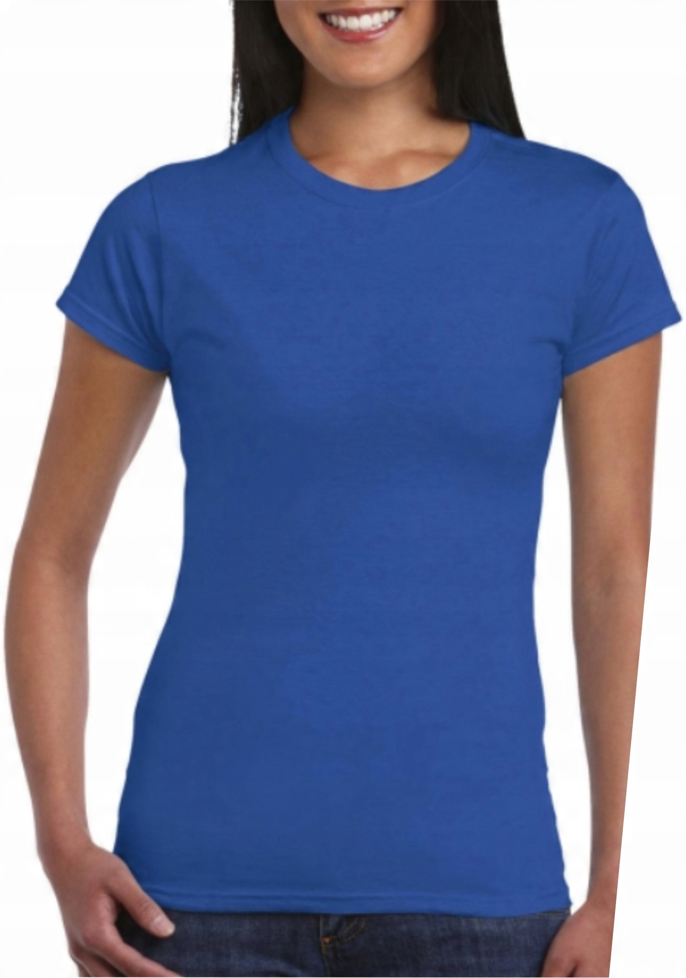 

T-shirt Koszulka Bluzka Damska Niebieska Gładka XL