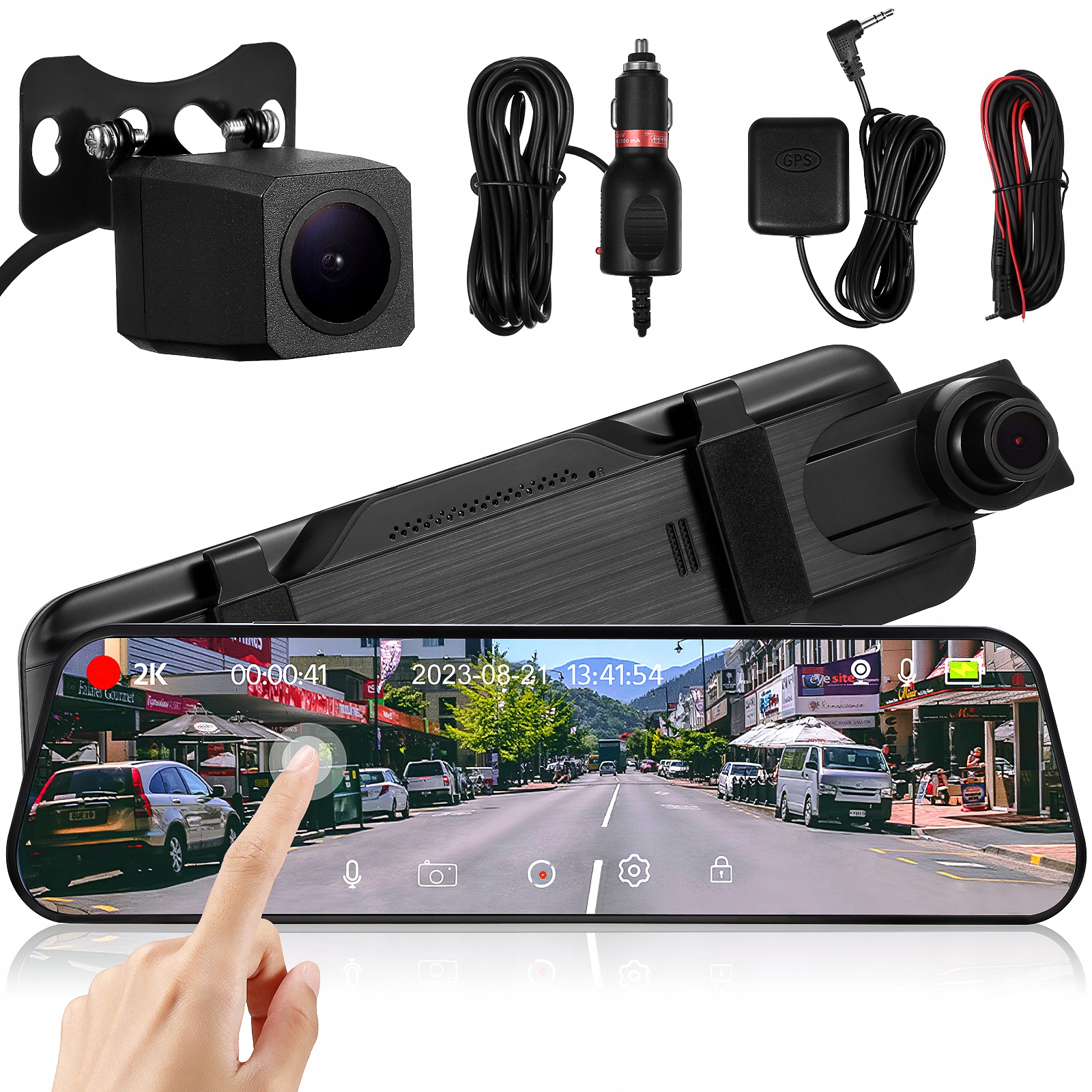 Autokamera Do Auta Zrkadlo S Dotykovou Obrazovkou Hd Zadná Kamera Vodeodolná Nočné Videnie