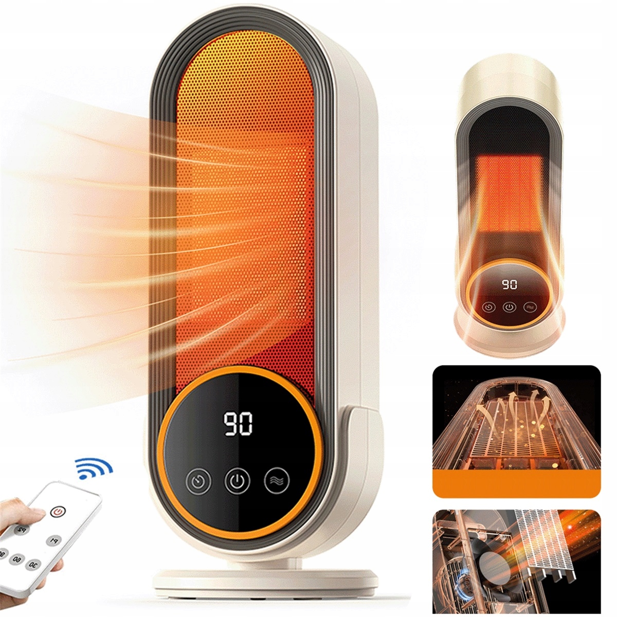 1200W Elektrický Ohřívač S Led Displejem A Dotykovým Displejem