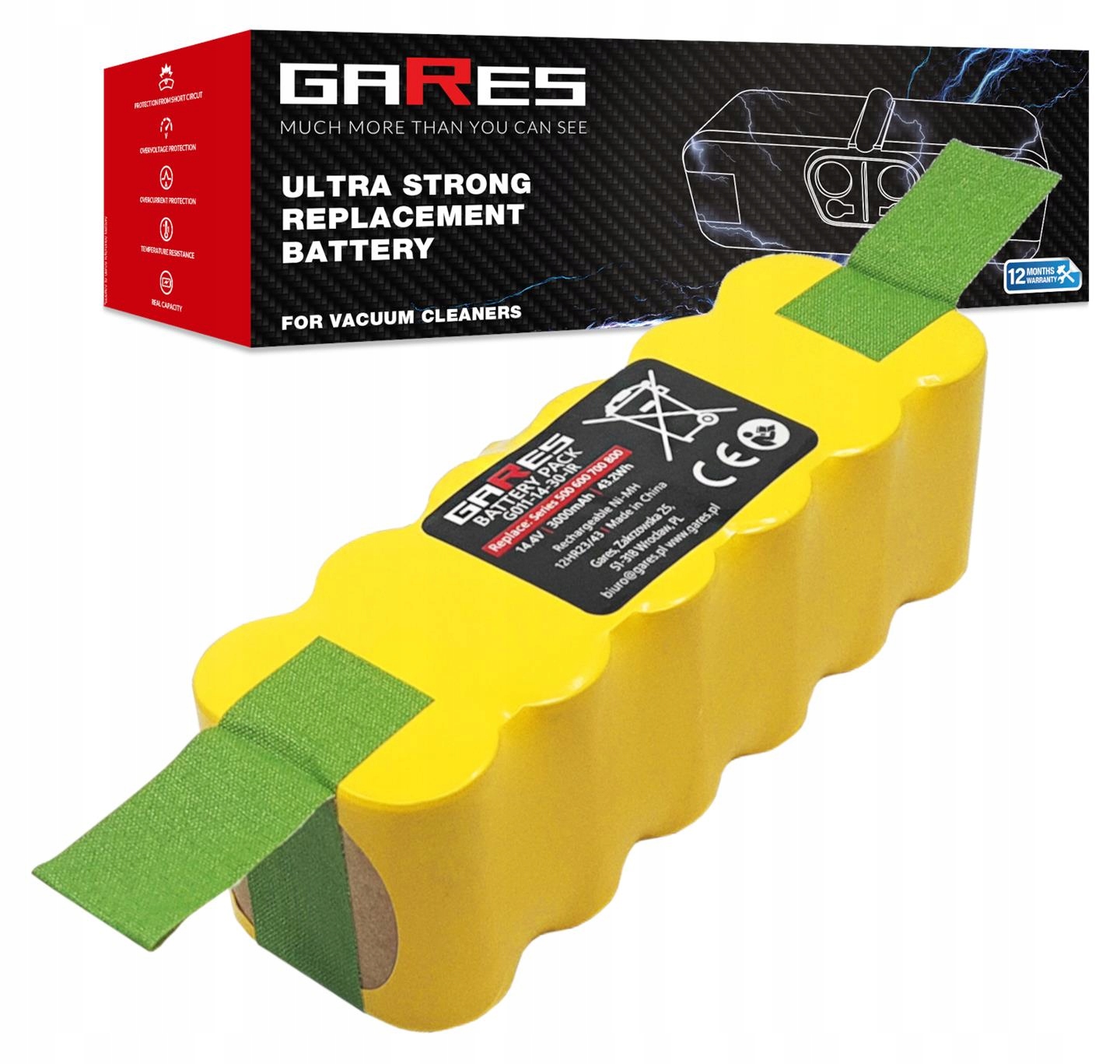 Baterie Akumulátor pro iRobot Roomba 600 605 615 616 620 621 14,4V 3000mAh