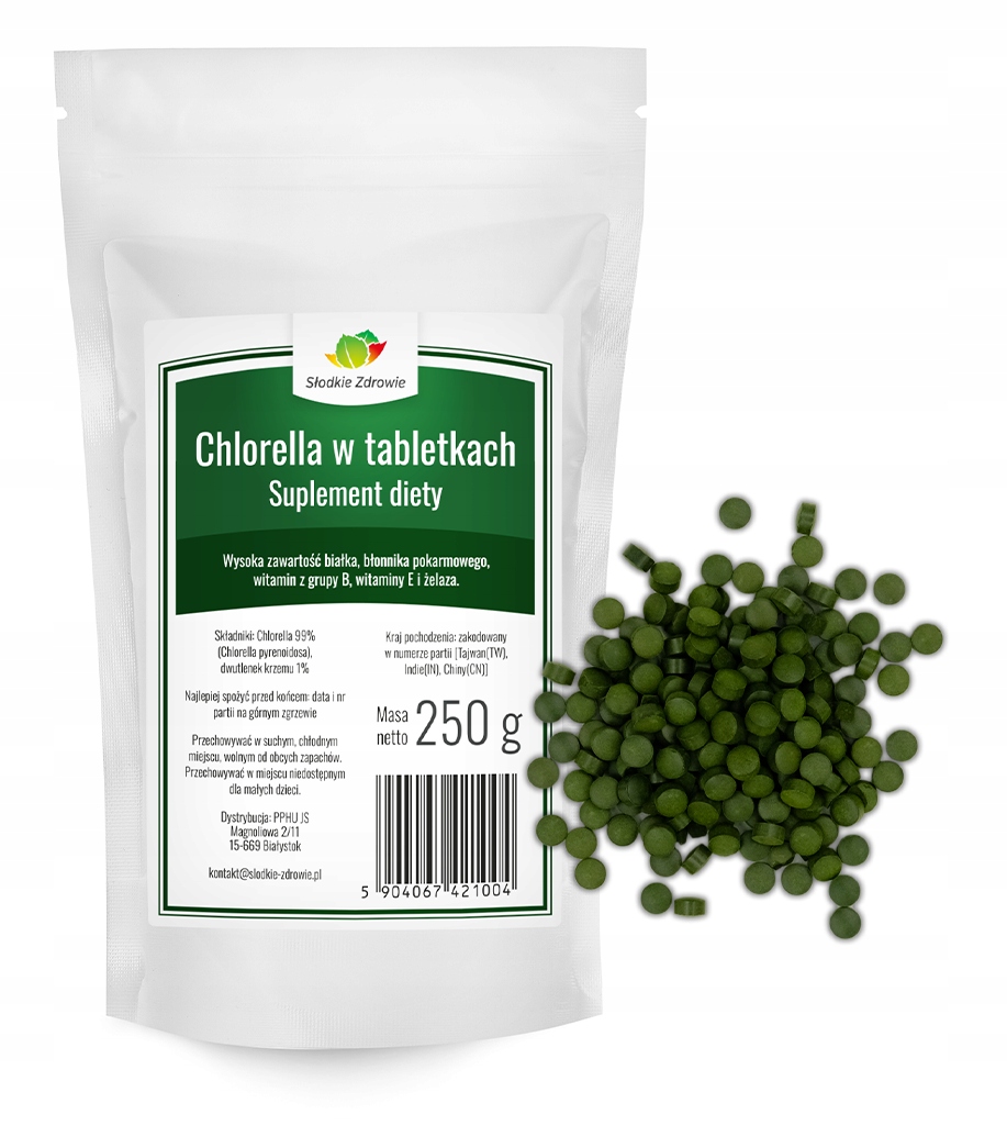 

Chlorella tabletki 250g żelazo odporność 1000szt