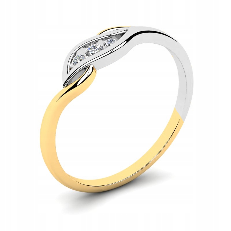 

Pierścionek Złoty Delikatny Z Cyrkoniami