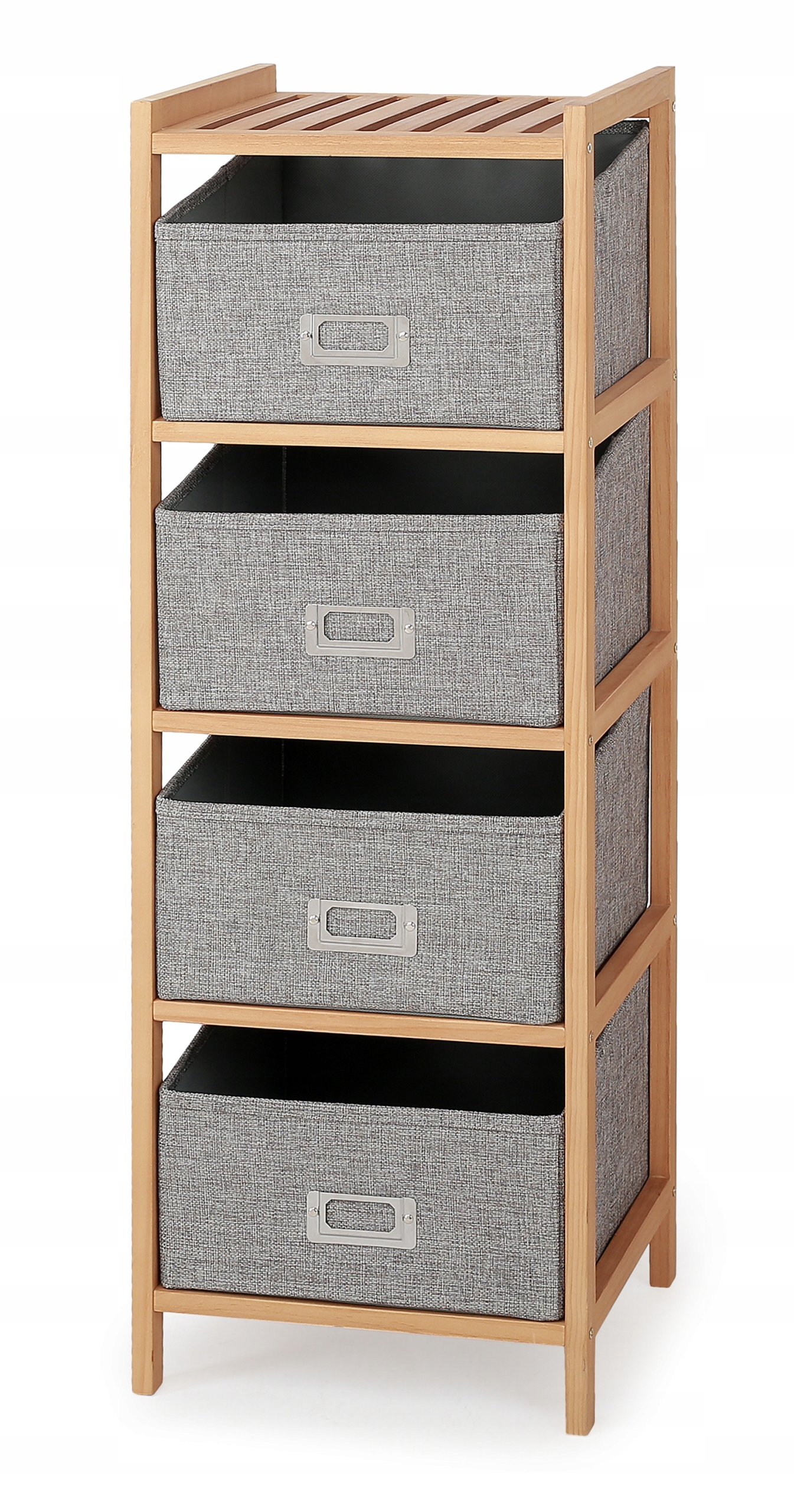 

Regał Do Salonu Szuflady Tkanina Popielate